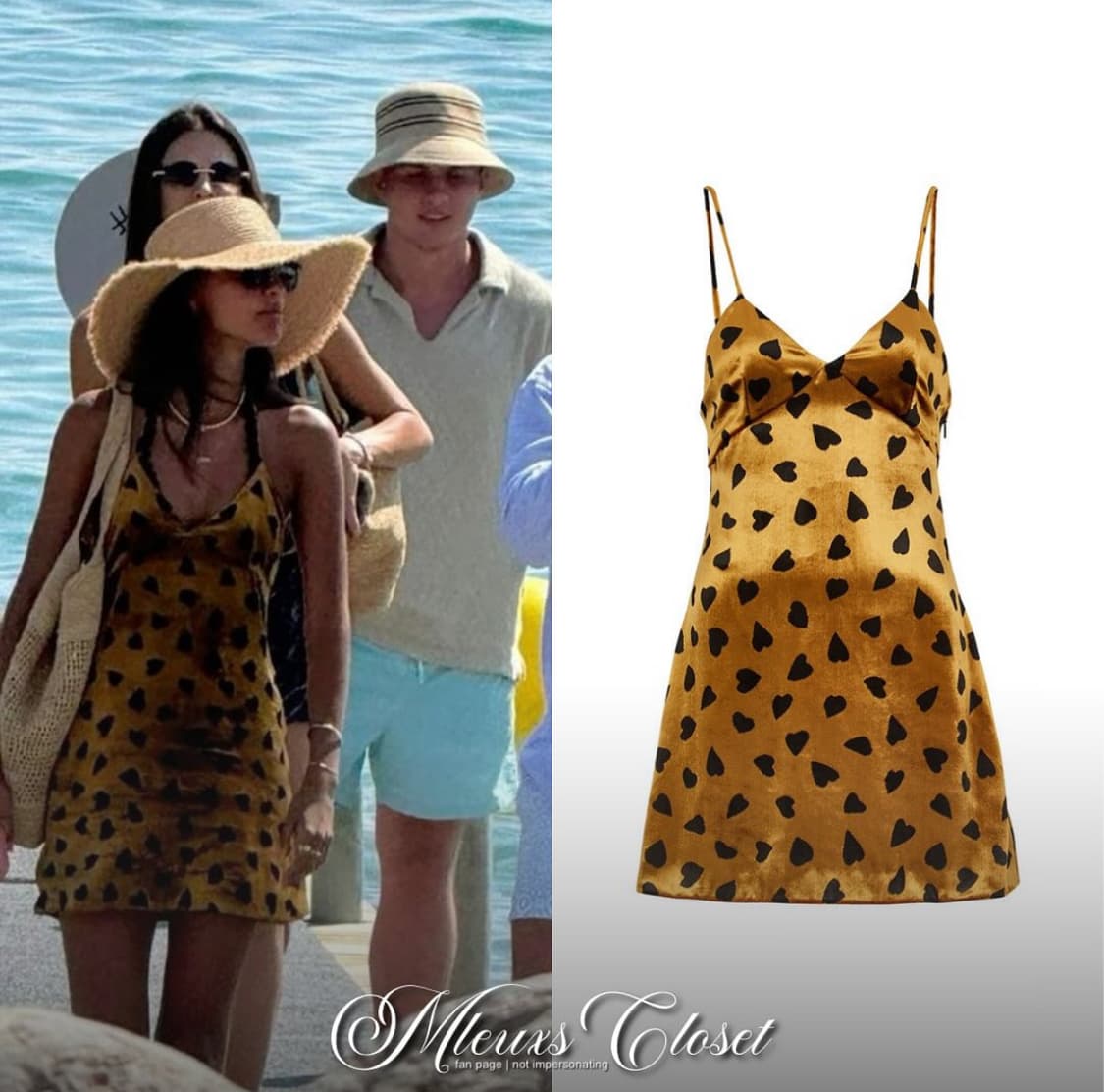 생로랑 올오버 하트 프린트 벨벳 드레스 상품이미지2