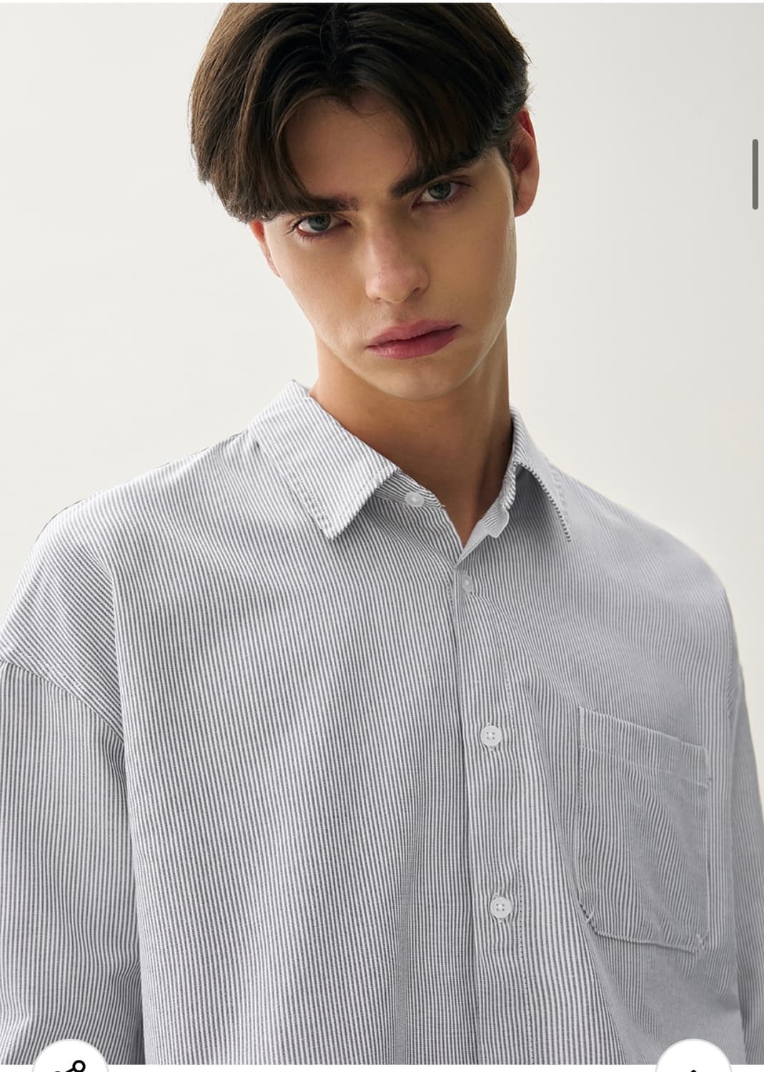 (새상품)(M) 드로우핏 코지드 스트라이프 셔츠 [BLACK] 판매 상품이미지4