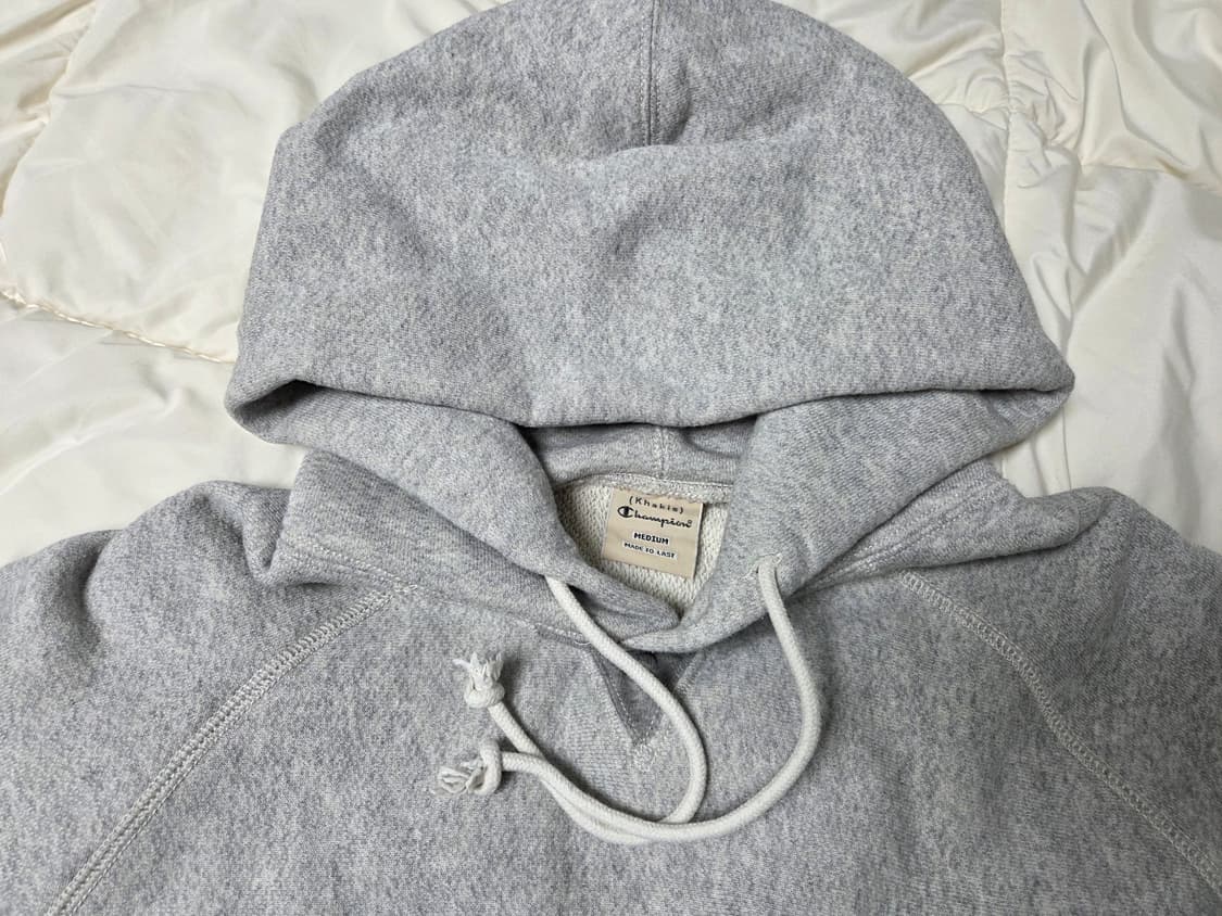 [M] 챔피온 X 카키스 클럽 후드 티셔츠 Oxford Grey 상품이미지2