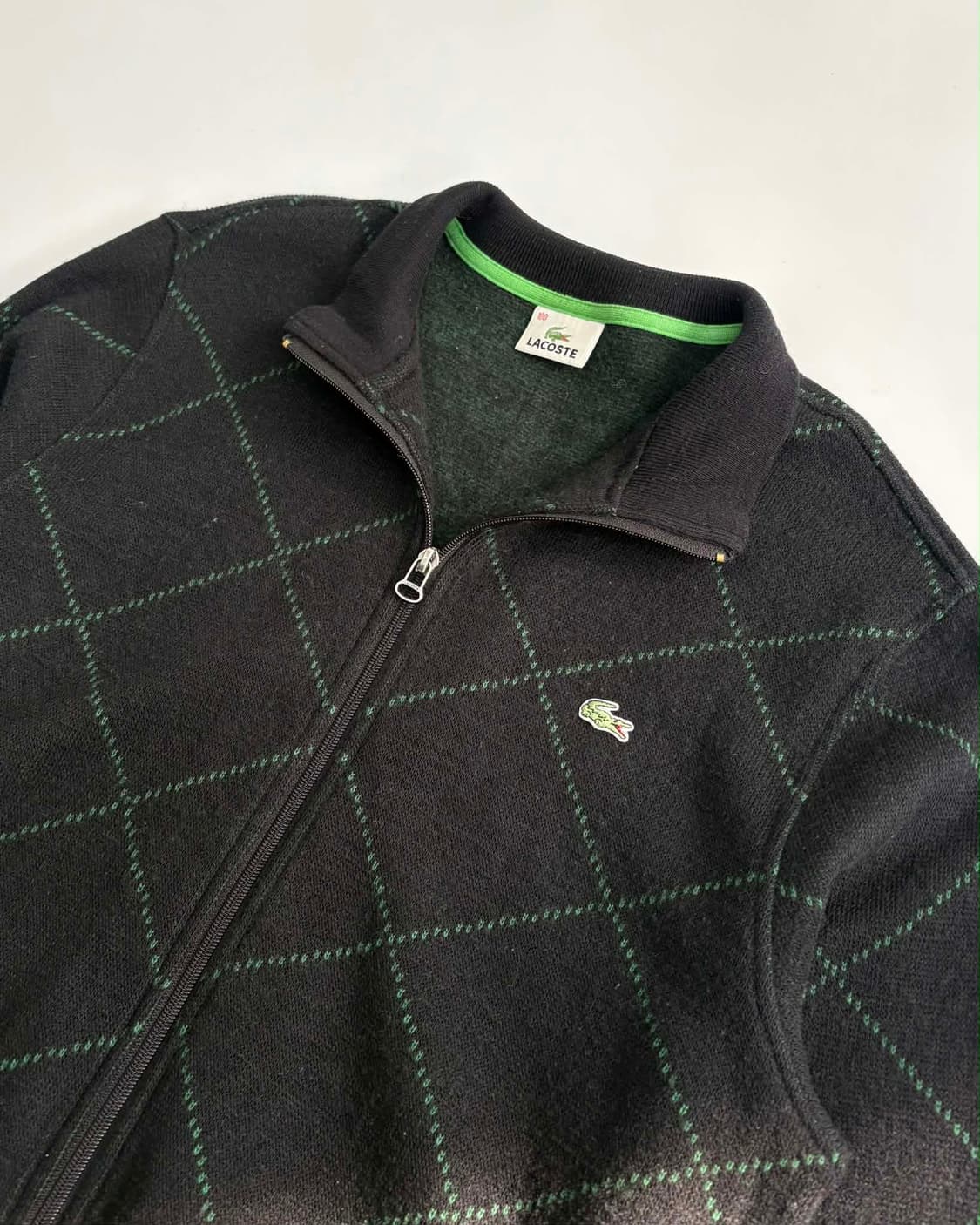 [100] 라코스테 아가일 집업 울 니트 가디건 상품이미지6
