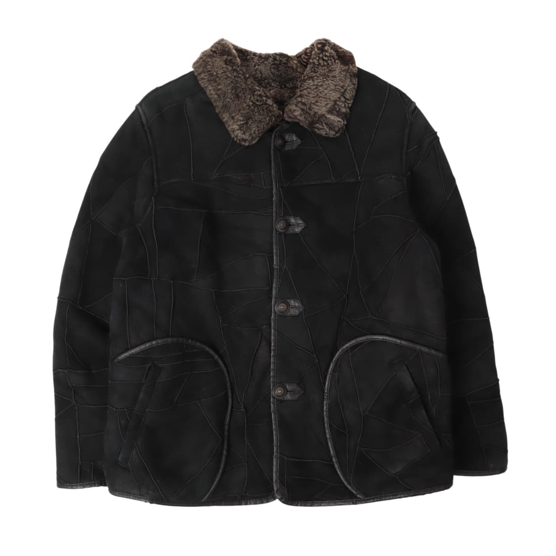 Vtg 빈티지 패치워크 램스킨 무스탕 상품이미지1