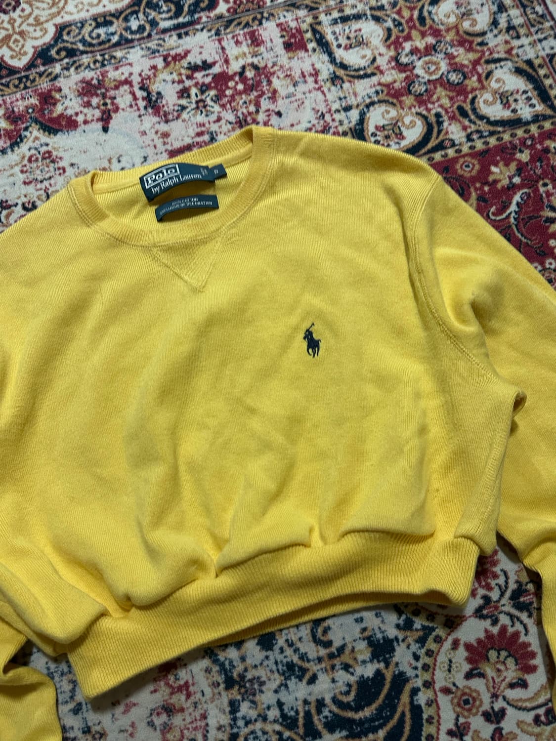 폴로 옐로우 크롭 니트 상품이미지2