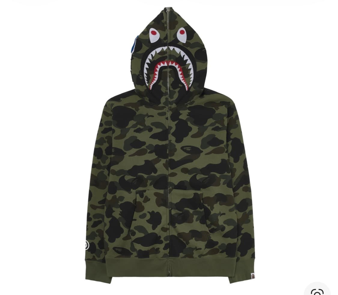 (XL) 베이프 카모 샤크 후드집업 녹계 상품이미지1