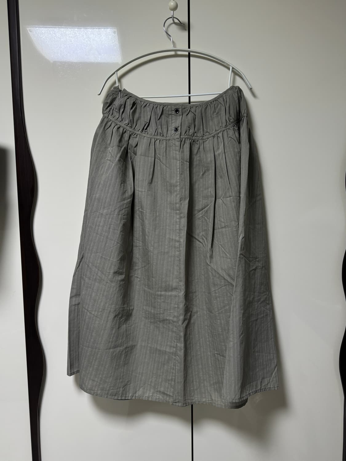 Hello September 코튼 스트라이프 스커트 M 브라운 상품이미지3