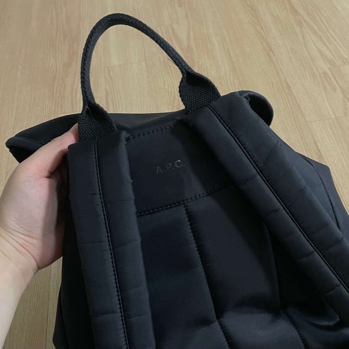 APC 아페쎄 블랙 나일론 백팩 남녀공용 상품이미지7