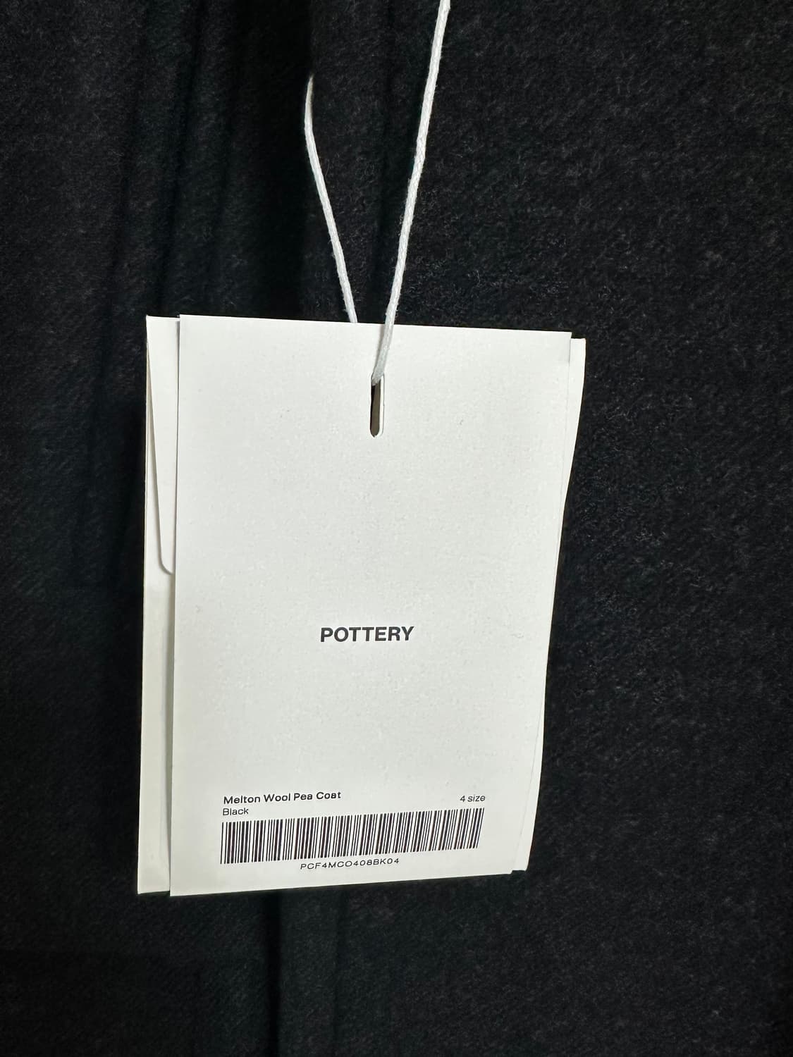 포터리 멜튼울 캐시미어 피코트(택슈트케이스 옷걸이채 새상품,블랙,4사이즈 상품이미지3