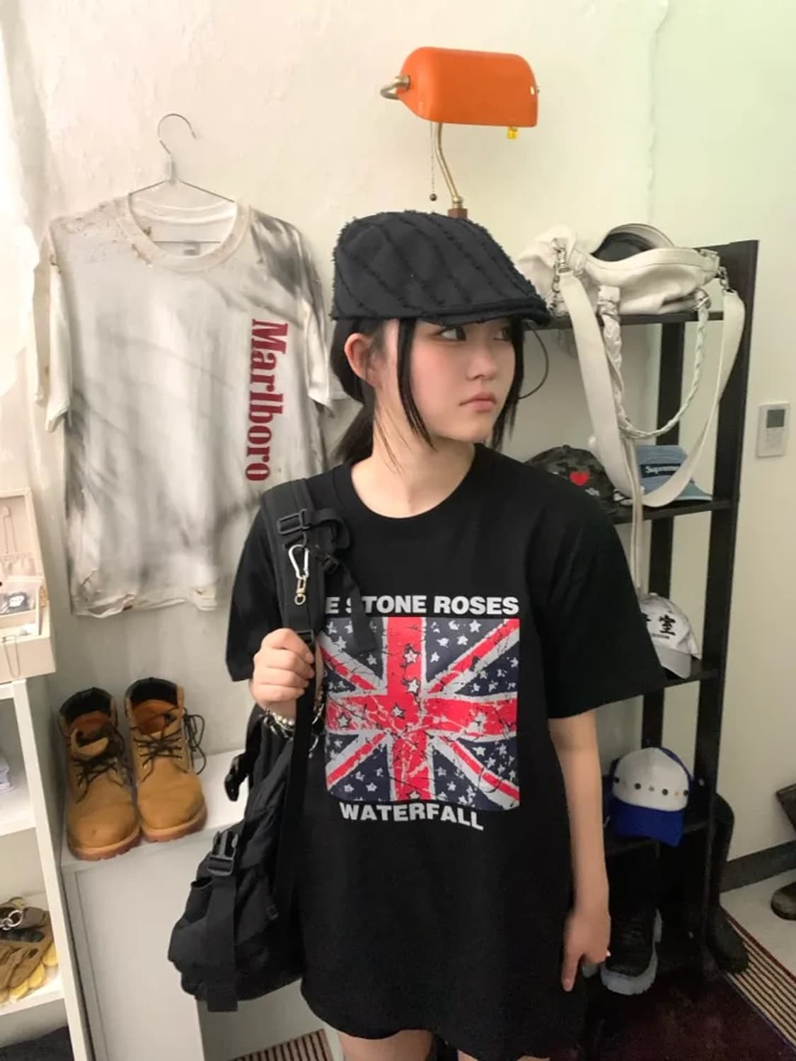 U.K oasis st damaged t-shirts (블랙/화이트) 상품이미지7