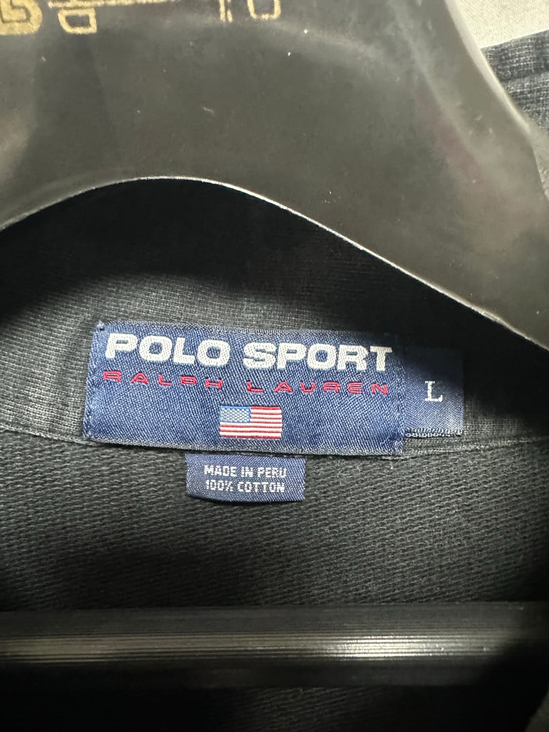 no.117 폴로랄프로렌스포츠  성조기 하프집업 블랙 2xl 상품이미지3