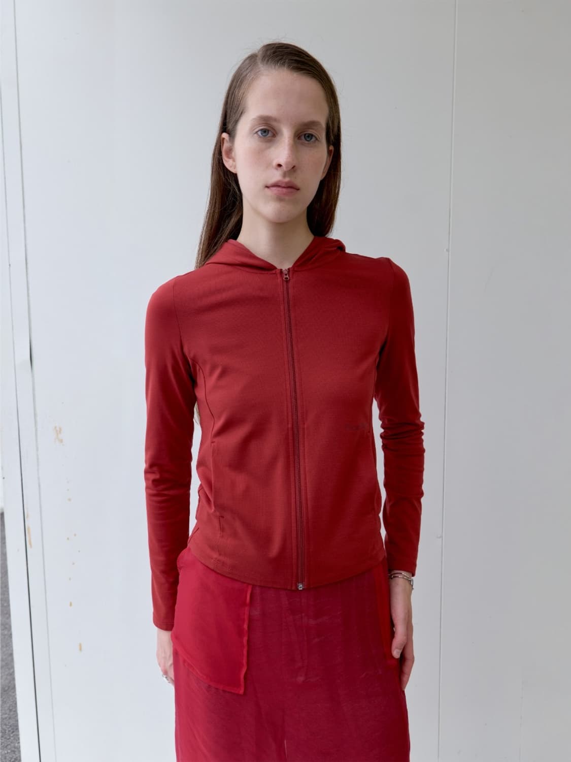 Pica 피카 슬림핏 후드 집업 레드 상품이미지1