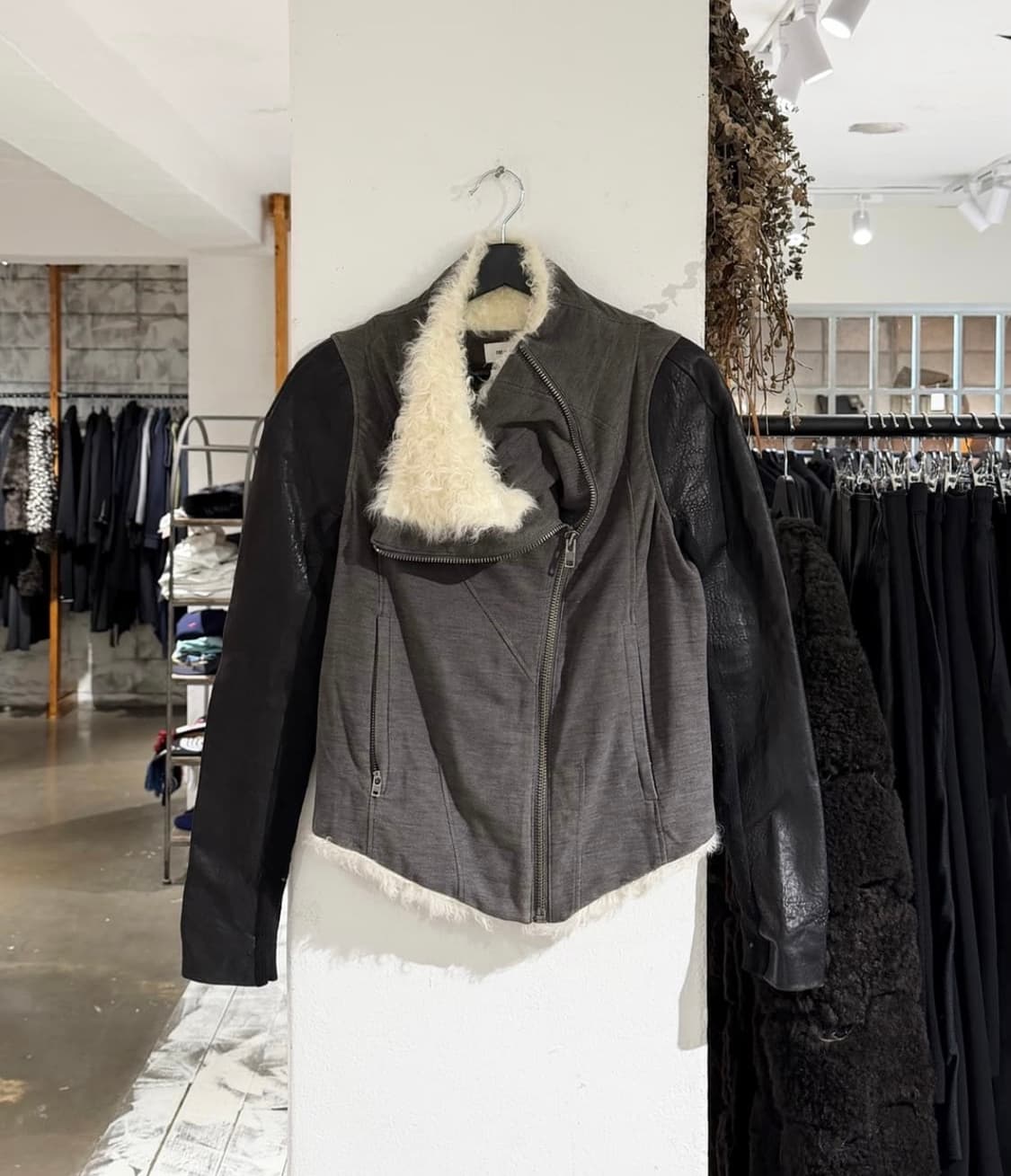 헬무트랭 그레이 램스킨 레더 시어링 퍼 자켓 상품이미지4