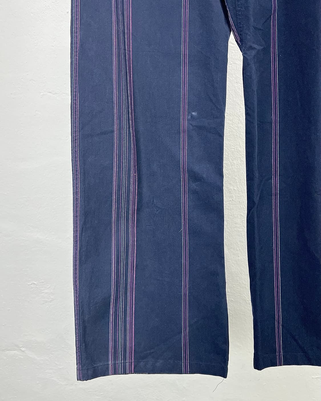 디젤 네이비 드리즐 와이드 드로우 스트라이프 코튼 팬츠 상품이미지4