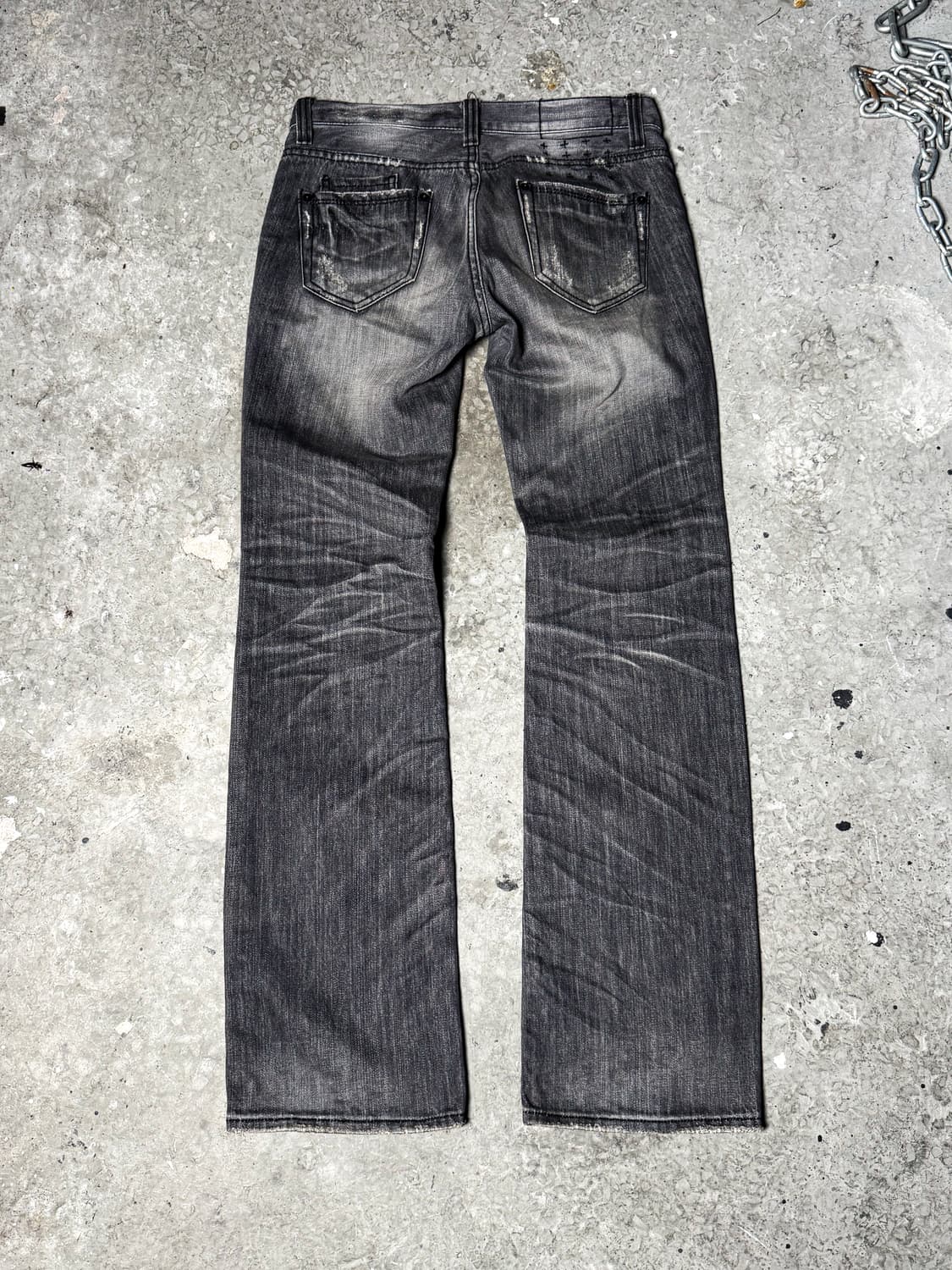 Grey Washed Bootcut Denim Pants 상품이미지10