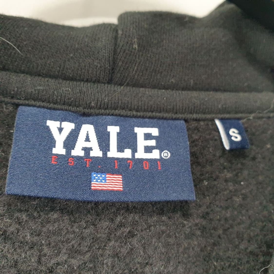 YALE 블랙 공용 후드티 S N5012 상품이미지4
