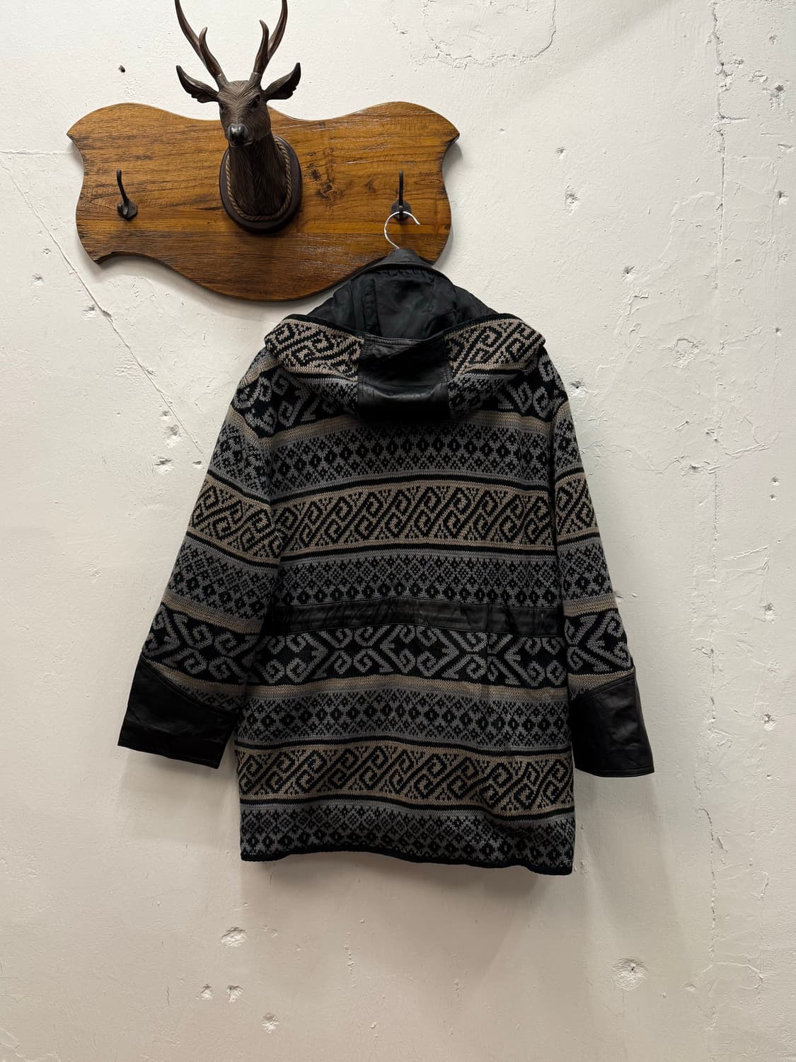 L) WIND ARMOR Leather Mixed Knit Jacket 상품이미지6