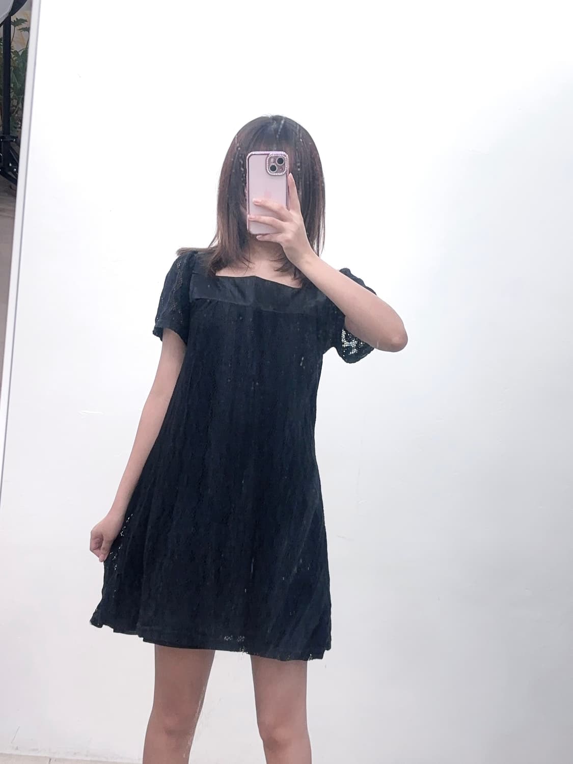 공겜여주 대장템 블랙 레이스 미니 원피스 상품이미지1