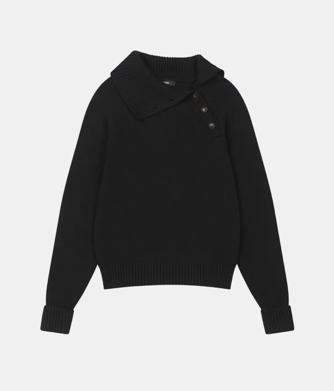 오헤시오 버튼니트BUTTON COLLAR RAGLAN KNIT, NAVY 상품이미지1