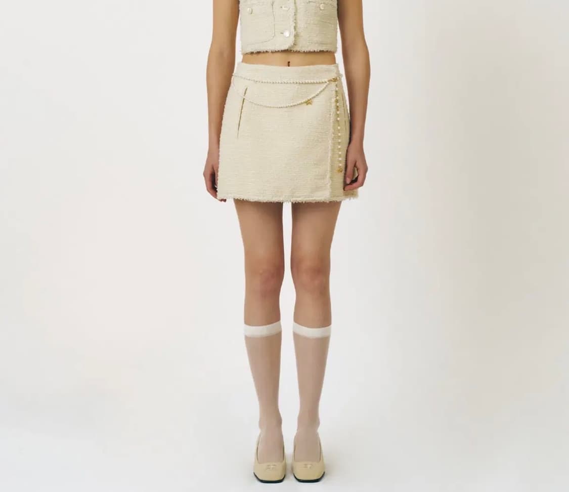 그로브 트위드 랩 스커트 (새상품) 상품이미지1