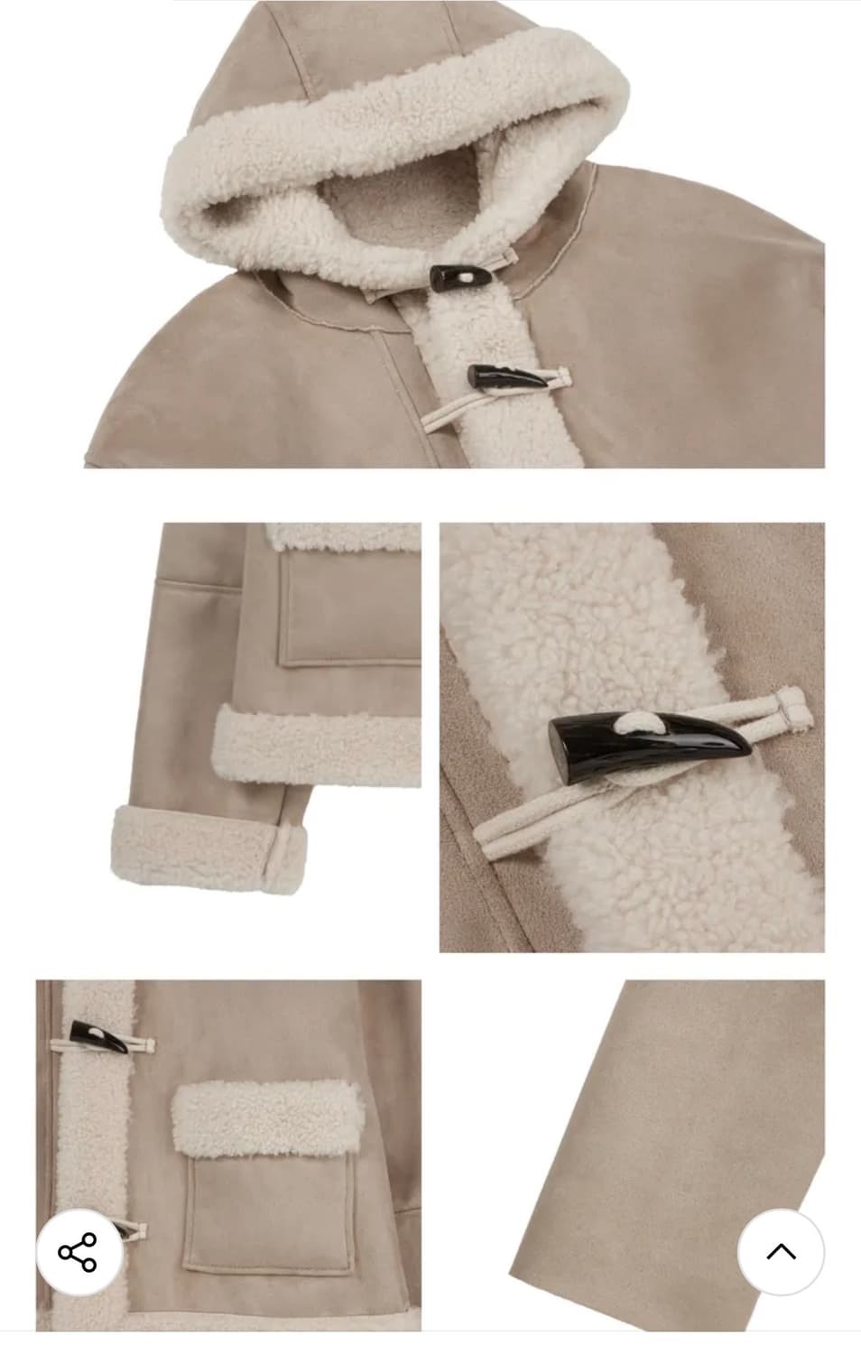 (새상품) 레더리 무스탕 후디 더플 자켓 [BEIGE] 판매 상품이미지8