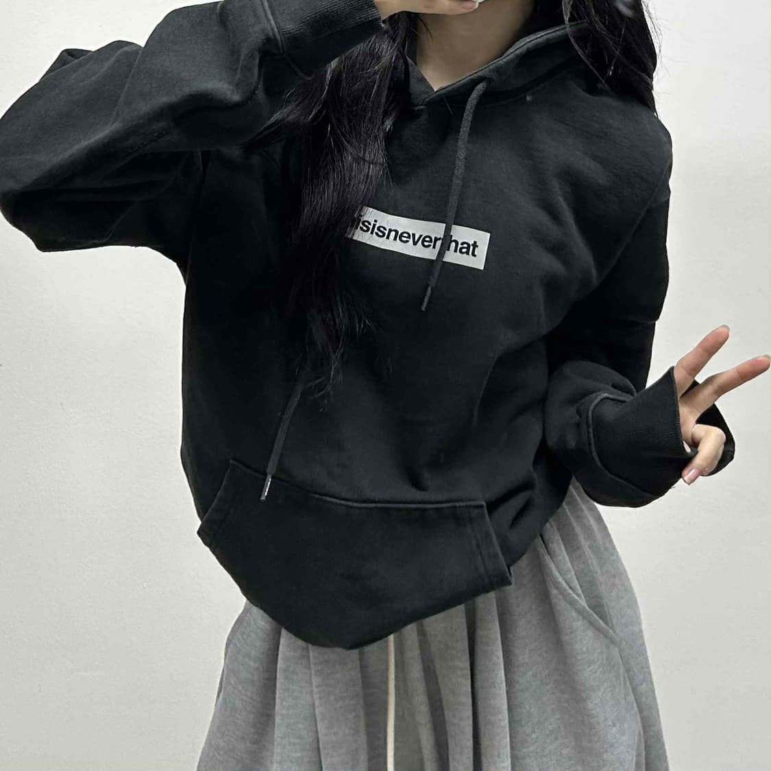 디스이즈네버뎃 시그니처 박스로고 블랙 스웨트셔츠 후드티(XL) 상품이미지1