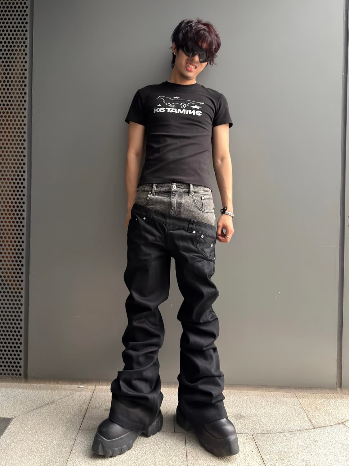Two Tone Layered Bootcut Jeans 상품이미지3