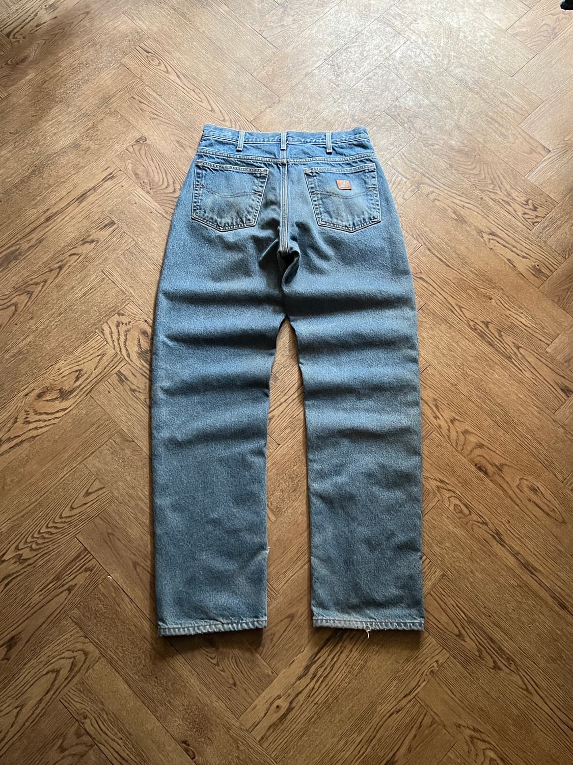 [32]칼하트 USA 플리스 라이닝 빈티지 워싱 워크 데님 팬츠 상품이미지2