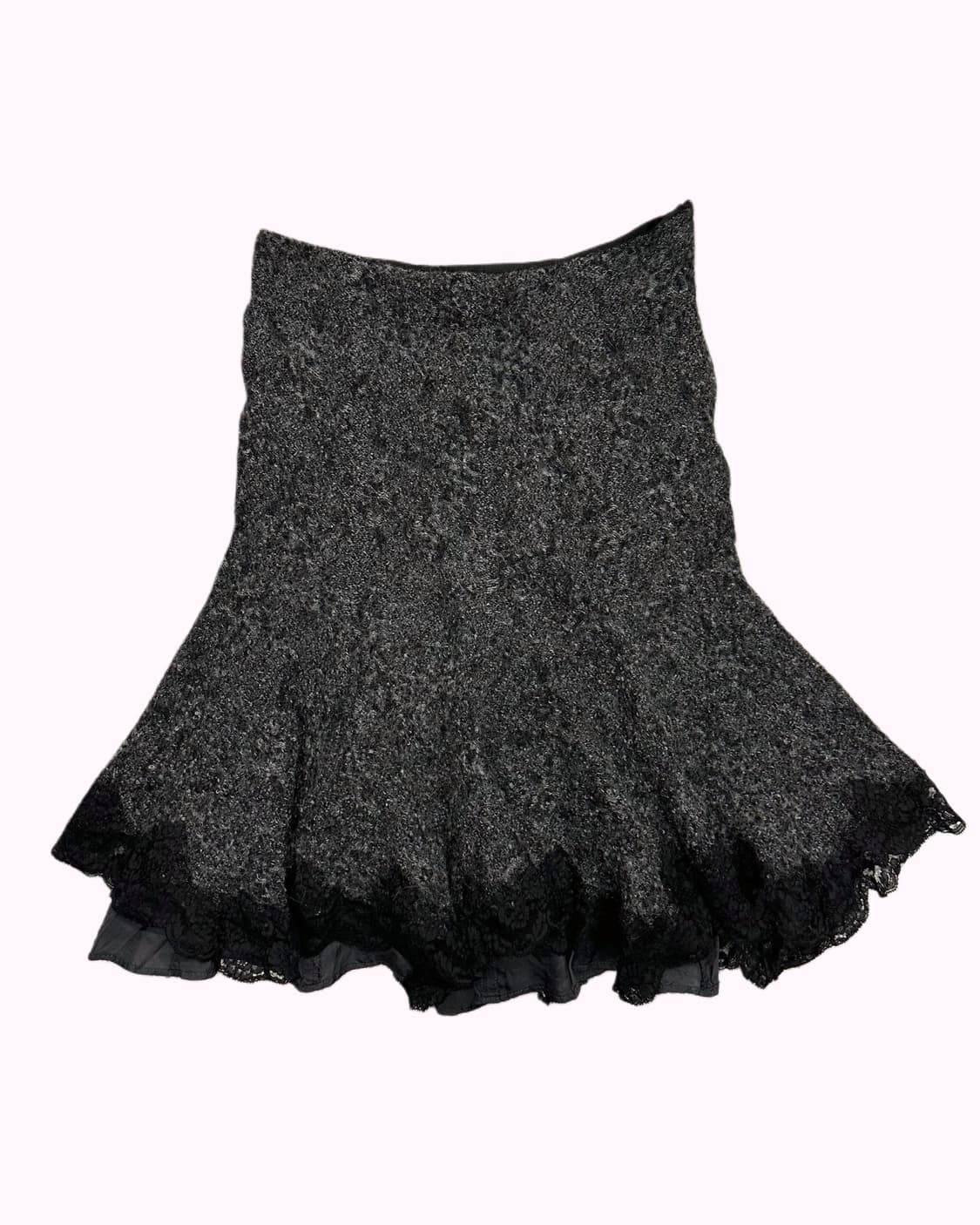 charcoal lace wool texture skirt 상품이미지1
