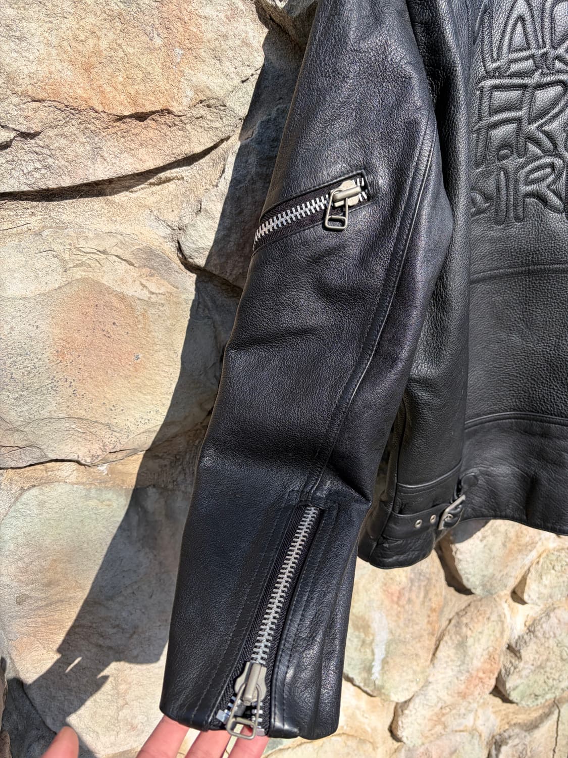 90s 마리떼프랑소와저버 레더 라이더 자켓 상품이미지4