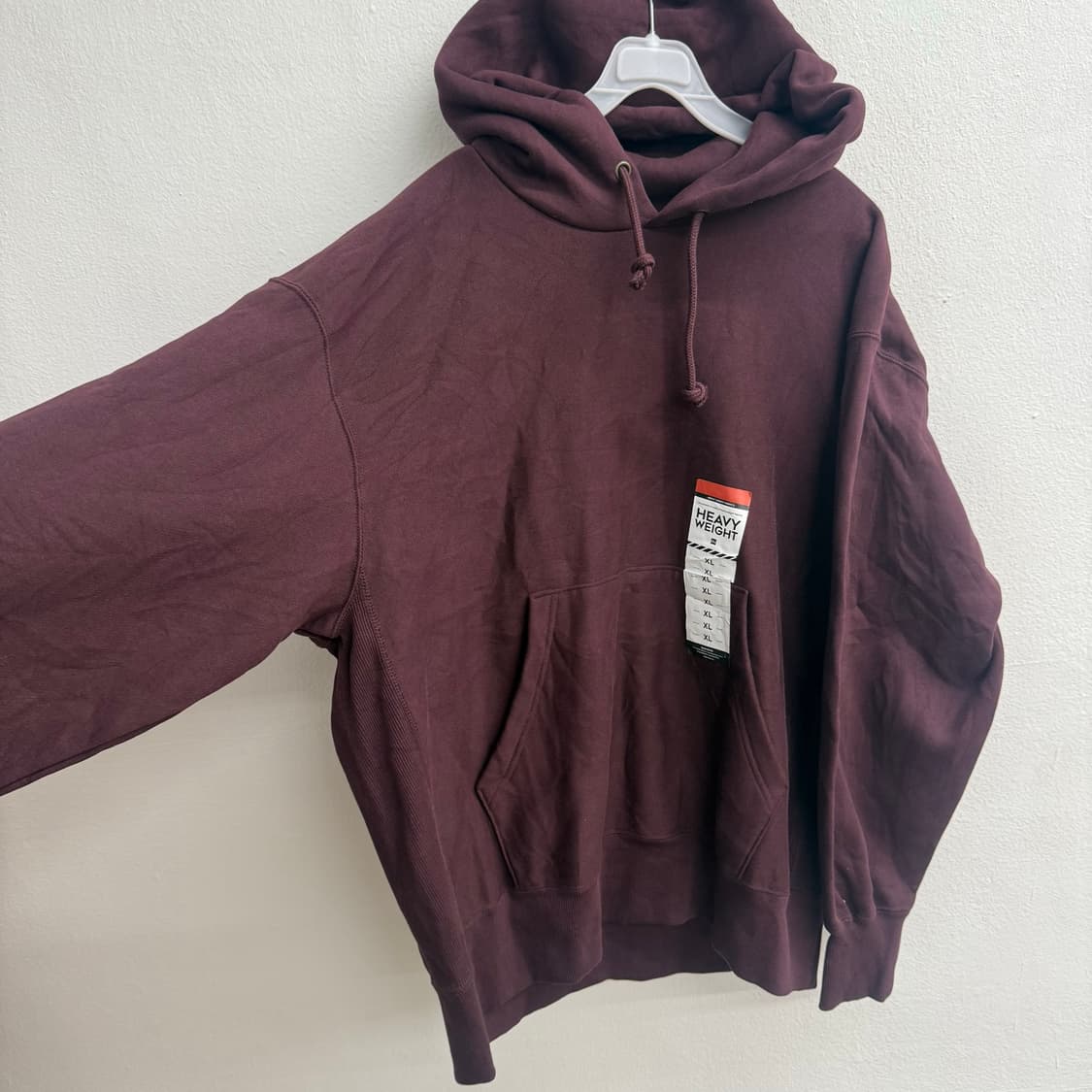 지유(GU) 헤비웨이트 기모 버건디 후드티 (XL) 상품이미지2