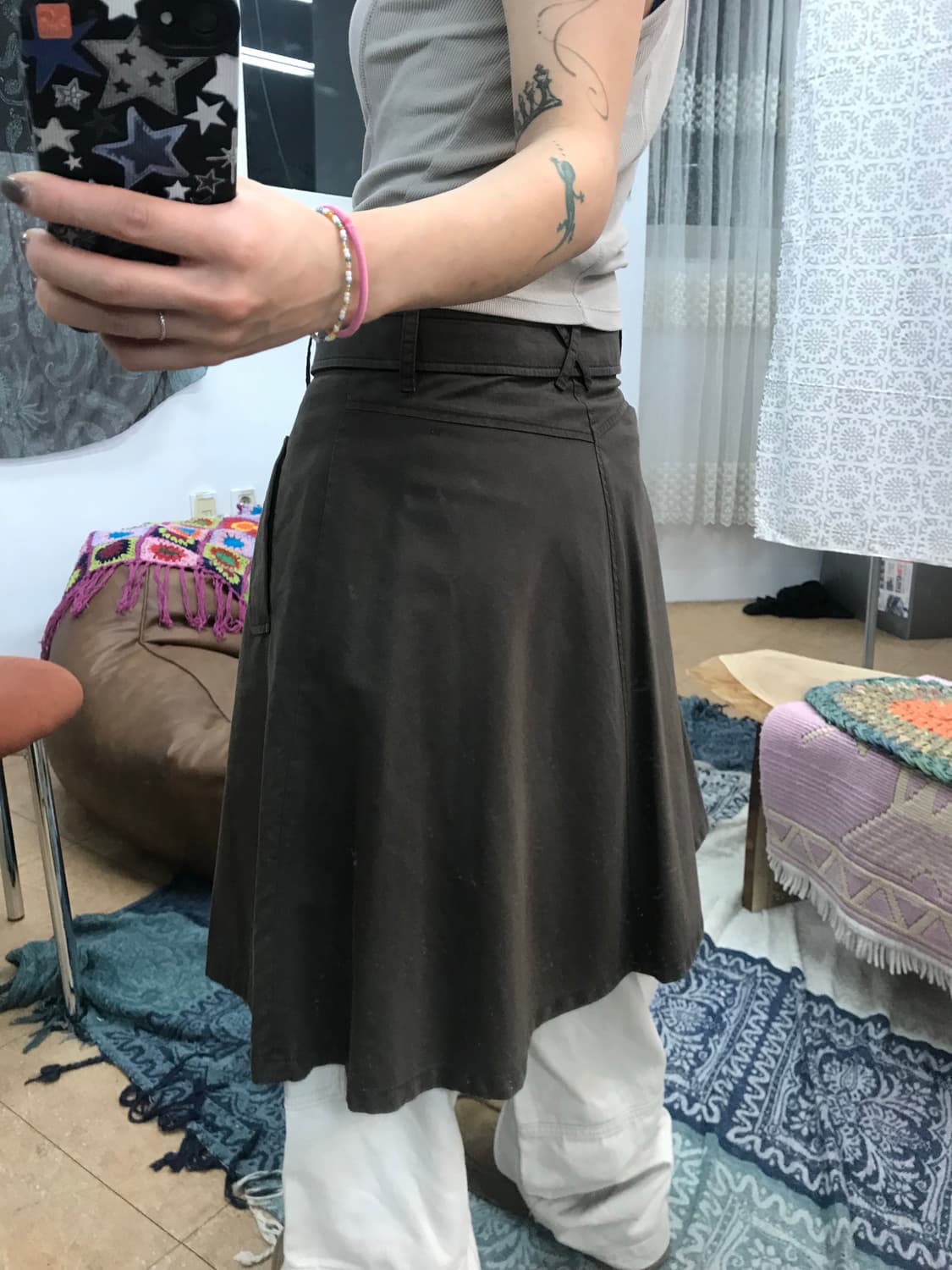 빈폴 여성 더블버튼 미디스커트  상품이미지2