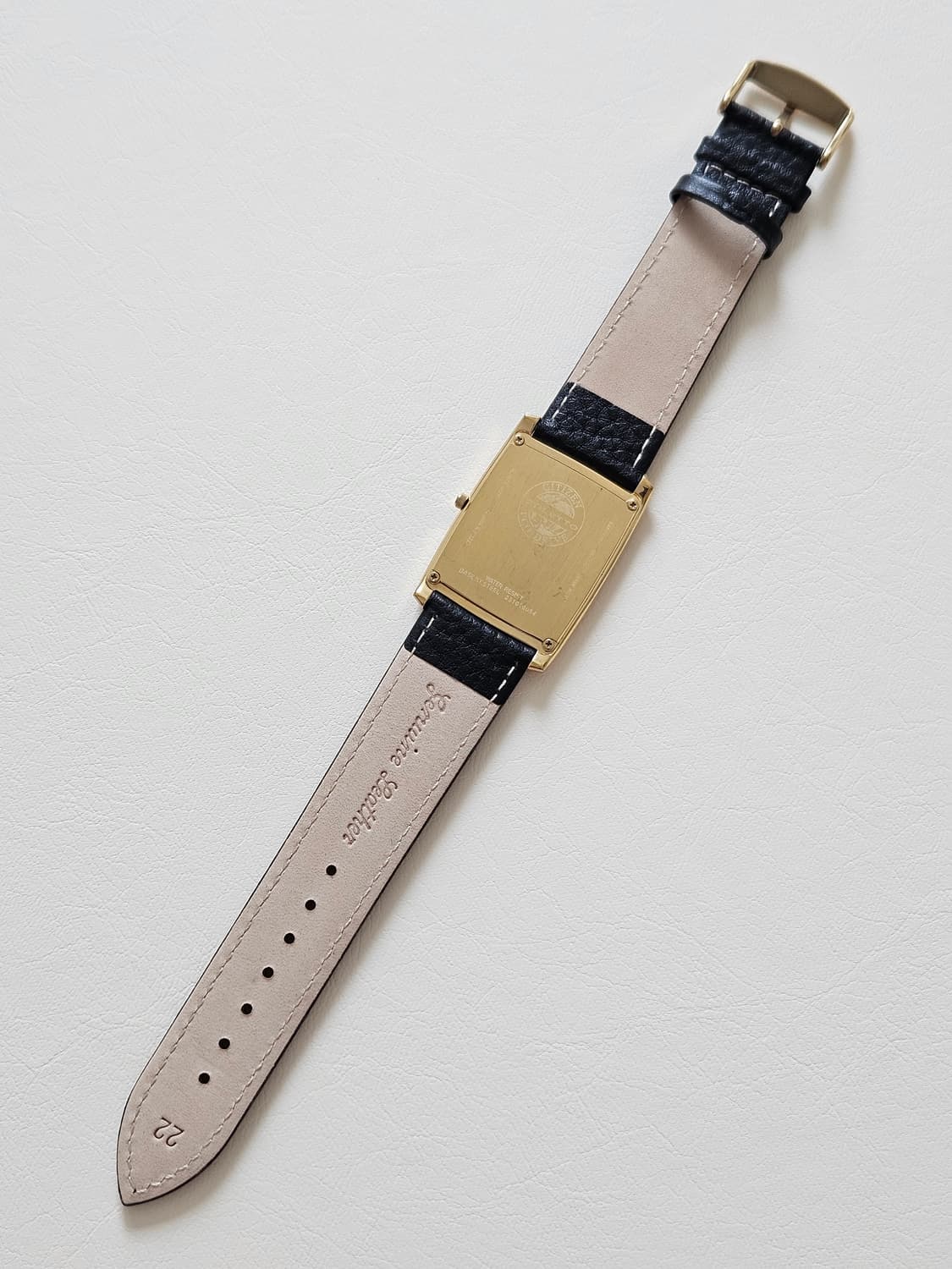 빈티지 시티즌 에코드라이브 사각 금장 가죽 시계 상품이미지7