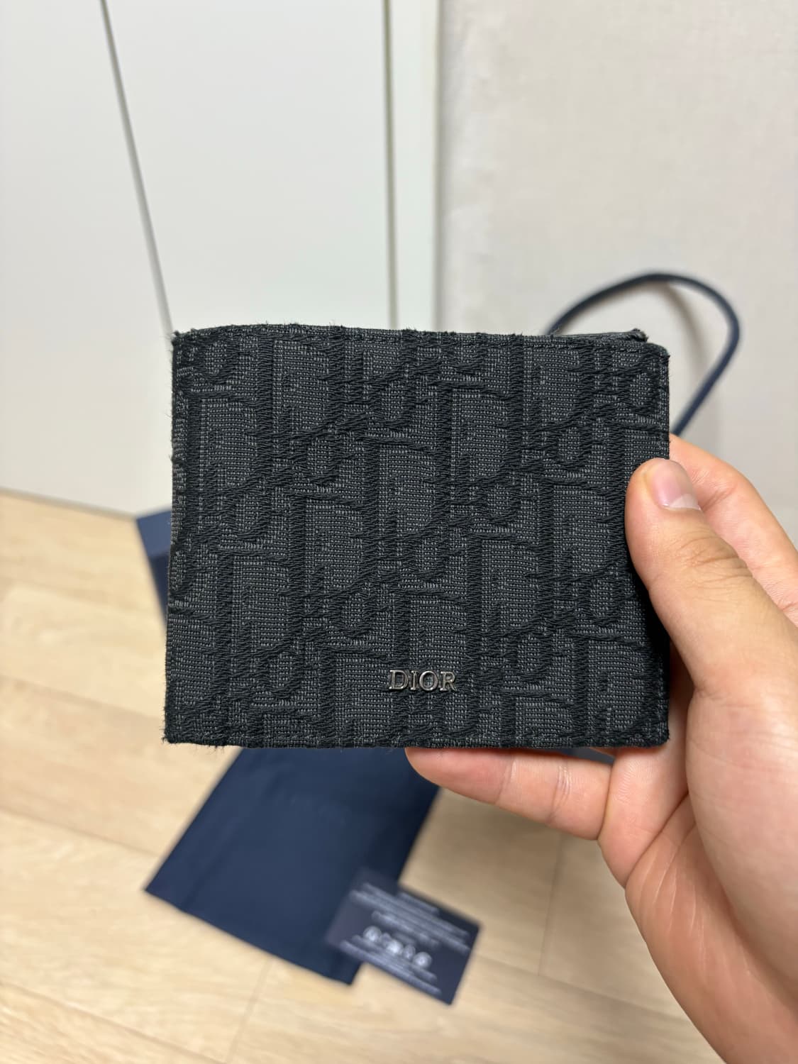 (26ss) 디올 오블리크 반지갑 블랙 상품이미지2