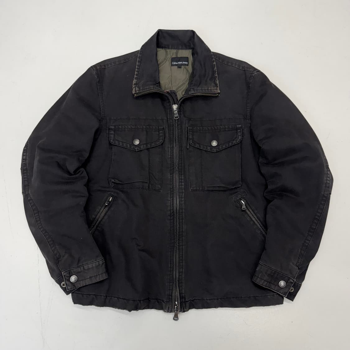 캘빈클라인 Y2K 투포켓 코튼 바이커 집업 자켓 상품이미지2