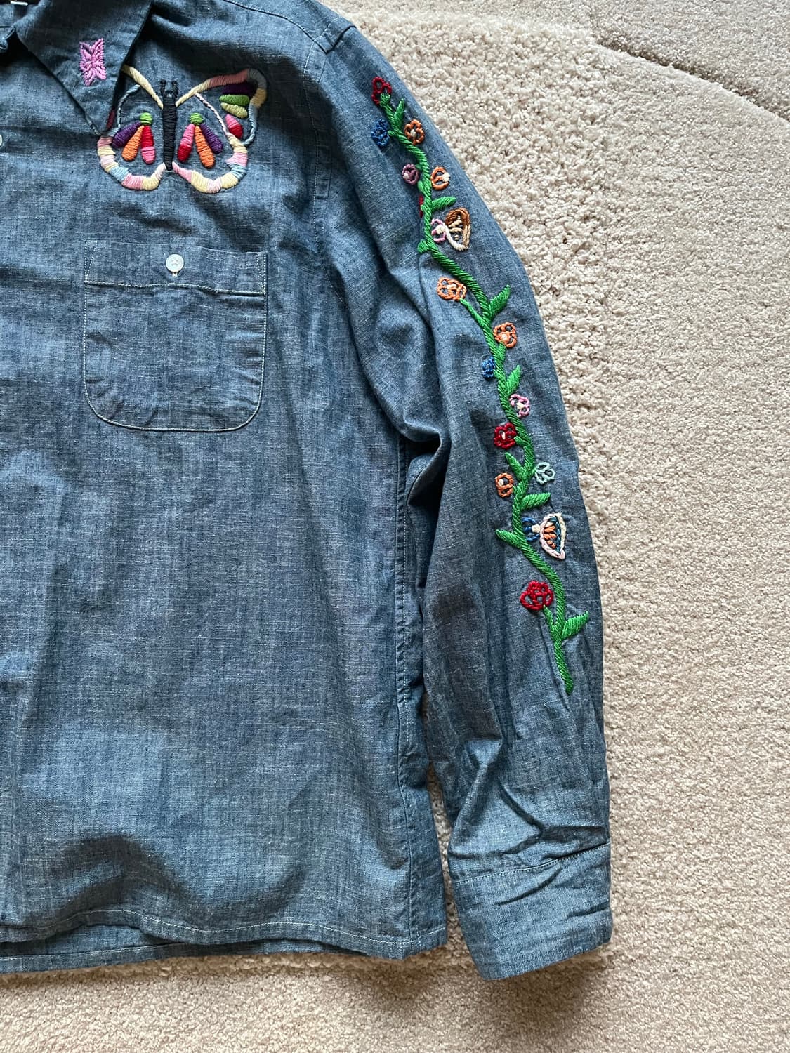 니들스 핸드메이드 자수 샴브레이 셔츠 (103-105) 상품이미지6