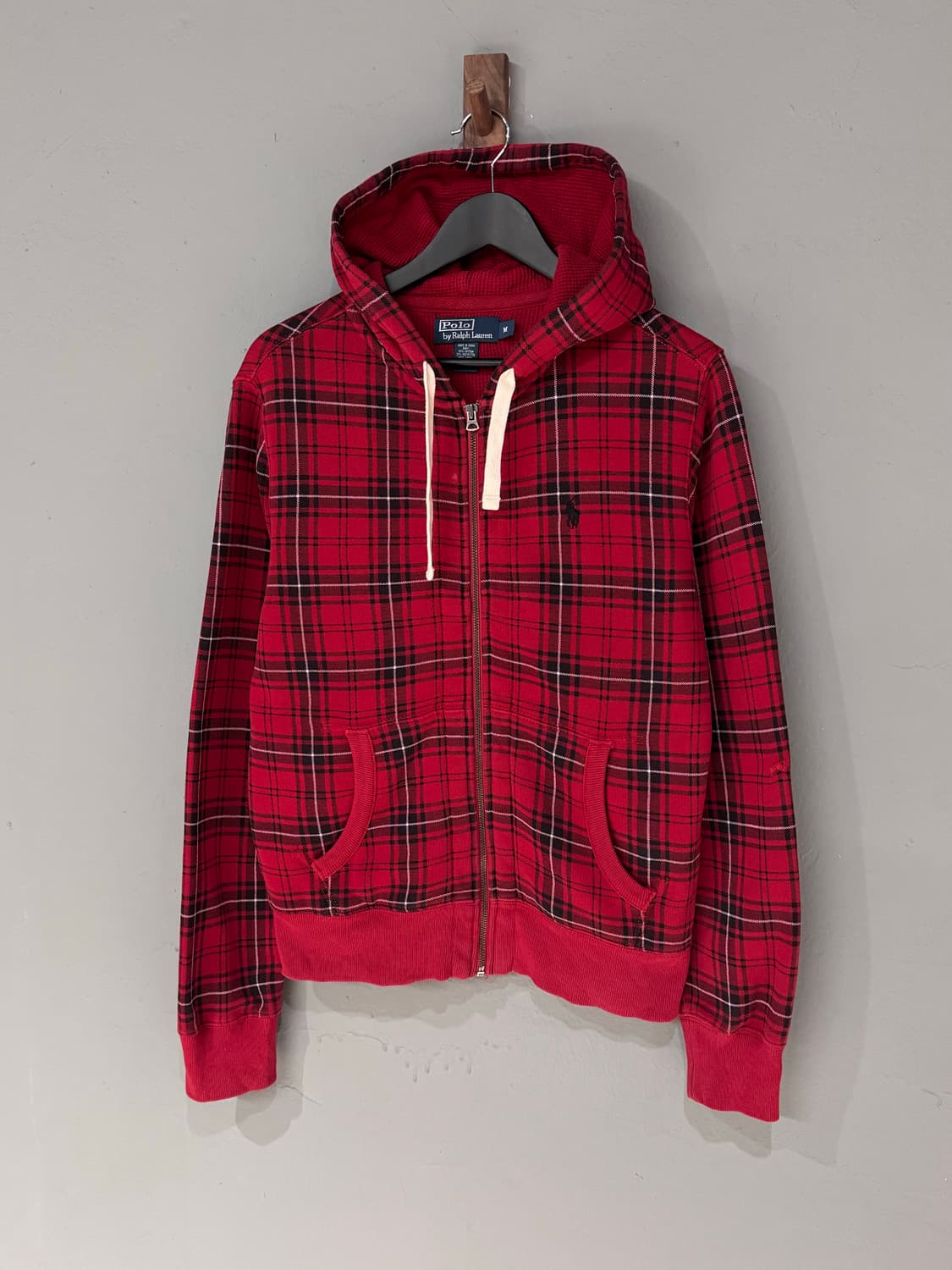 폴로랄프로렌 레드 타탄체크 후드집업  상품이미지1