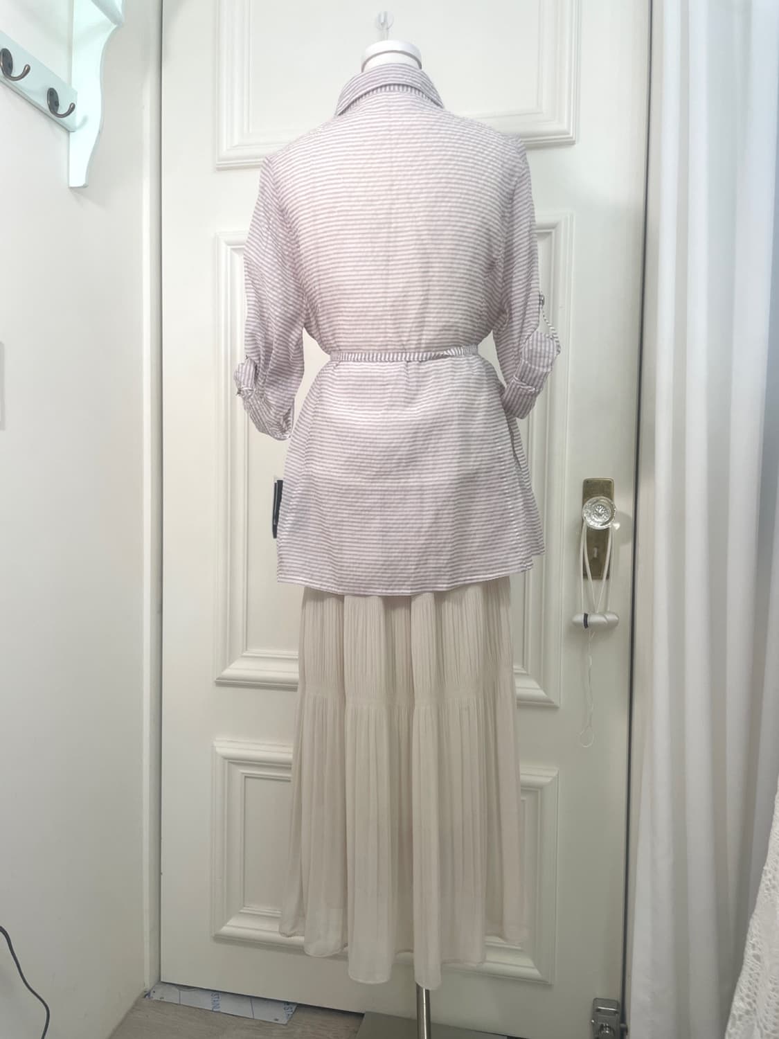 gray beige pleats layered chiffon bandin 상품이미지9