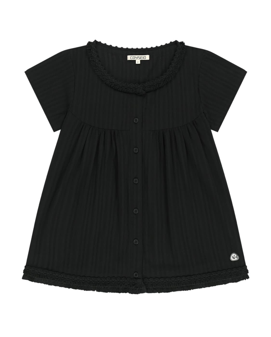 (1) 코이세이오 프린지 셔링 블라우스 상품이미지1