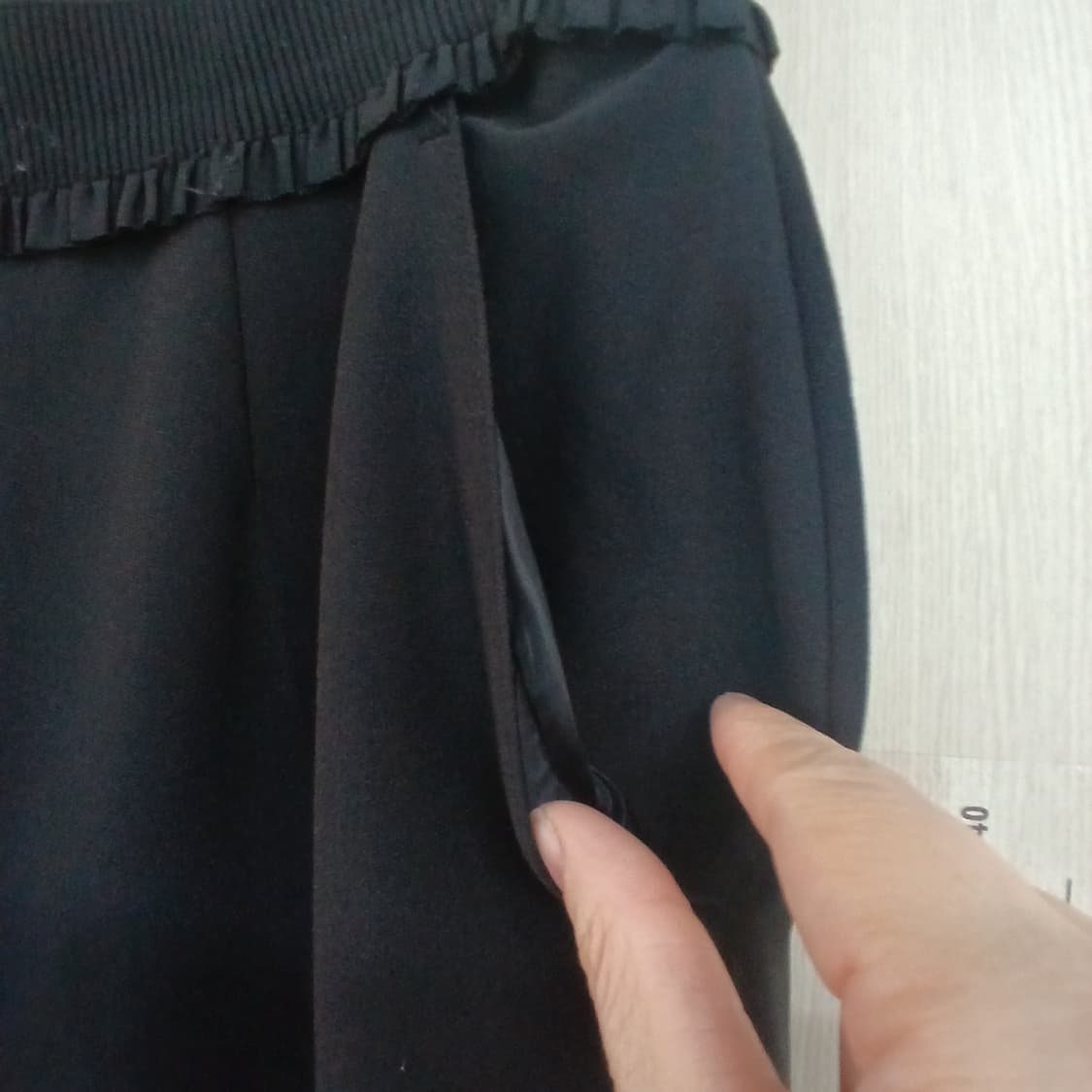 부르다문 블랙 와이드 여성 바지 상품이미지3