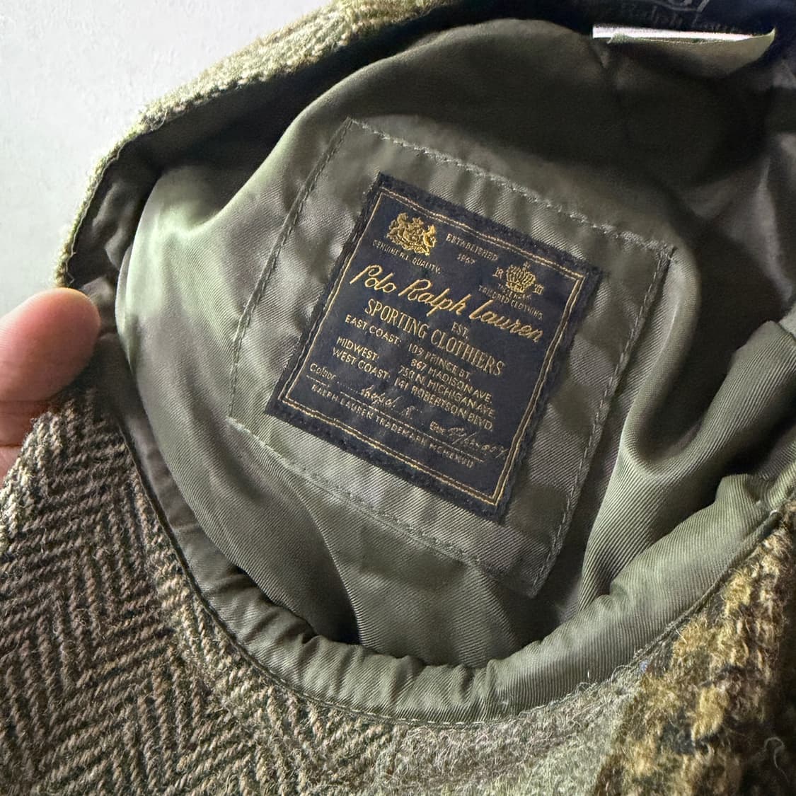 폴로 랄프로렌 울 체크패턴 헌팅캡 M (58cm) 상품이미지5