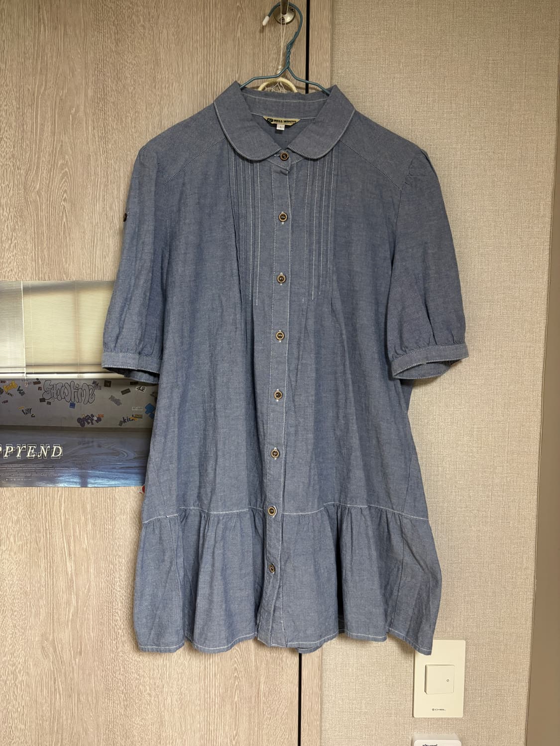 마루 빈티지 모리걸 연청 데님 홍콩 블라우스 상품이미지2