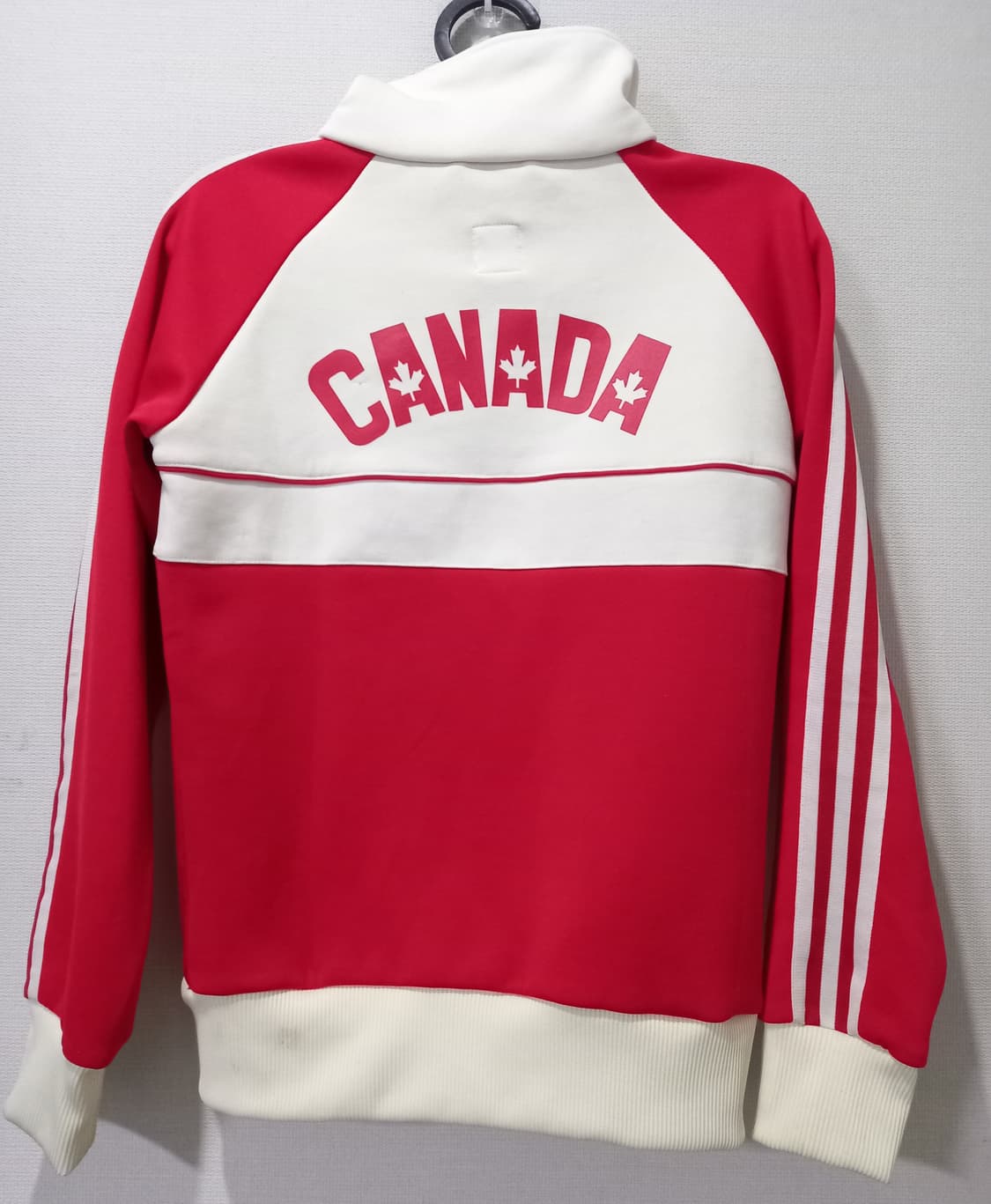 아디다스 캐나다 빨흰 트랙탑 저지 져지집업 85/XS 상품이미지3