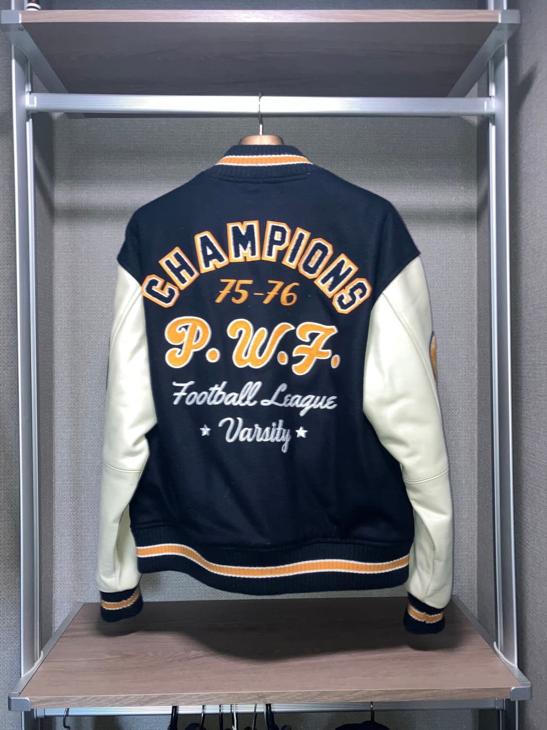 와펜 바시티 소가죽 자켓 상품이미지2