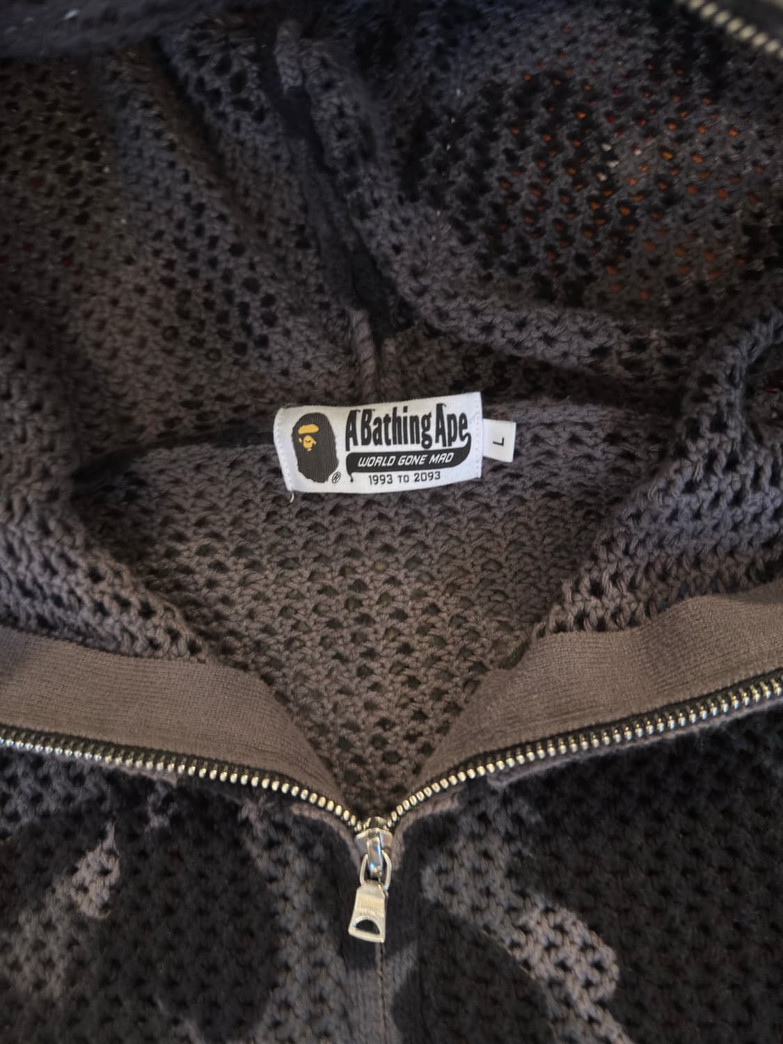 A BATHING APE 블랙 카모 샤크 니트 후드집업 상품이미지3
