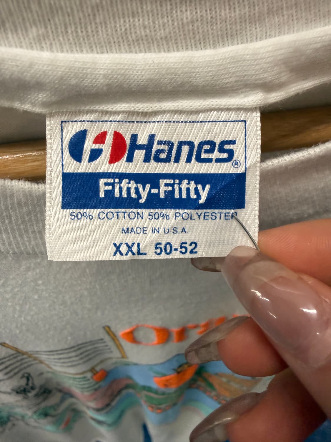 1990s USA hanes 핸드립드 반팔티 상품이미지5