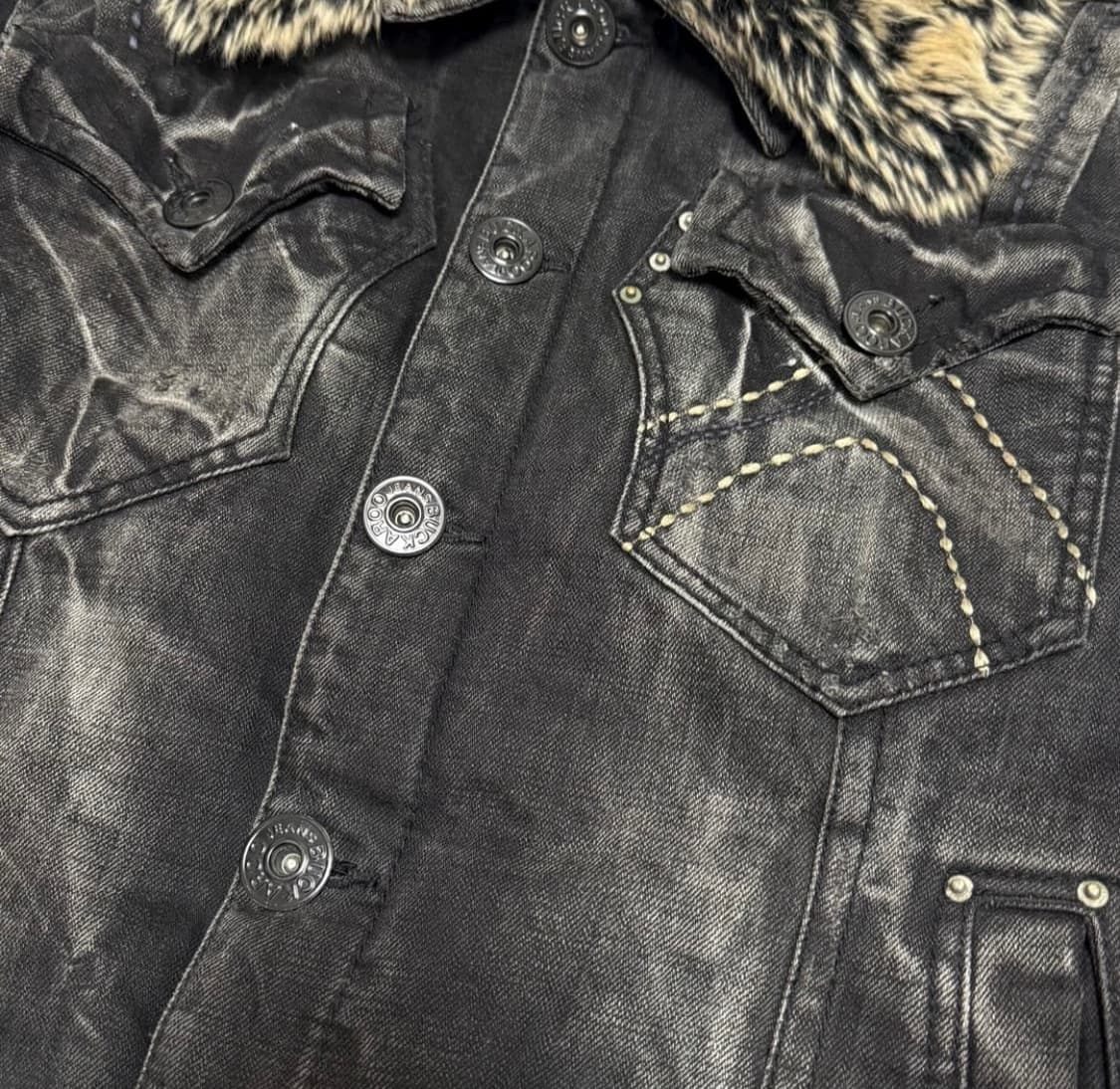 버커루 퍼카라 흑청 데님자켓 상품이미지5