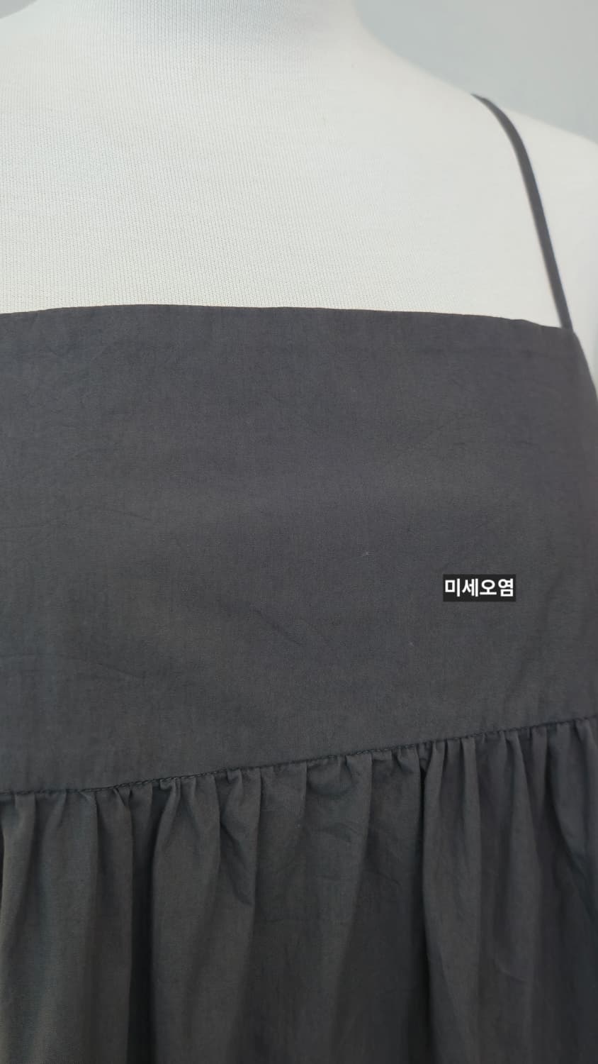 오파크클립 캉캉 롱 원피스 38 M 그레이 나시 뷔스티에 셔링 상품이미지7