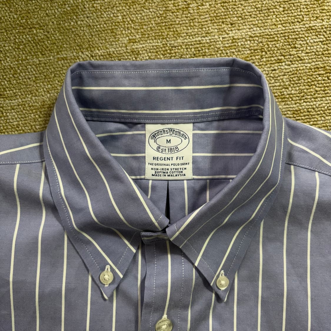 브룩스브라더스 리젠트 핏 퍼플 스트라이프 셔츠(M) 상품이미지3