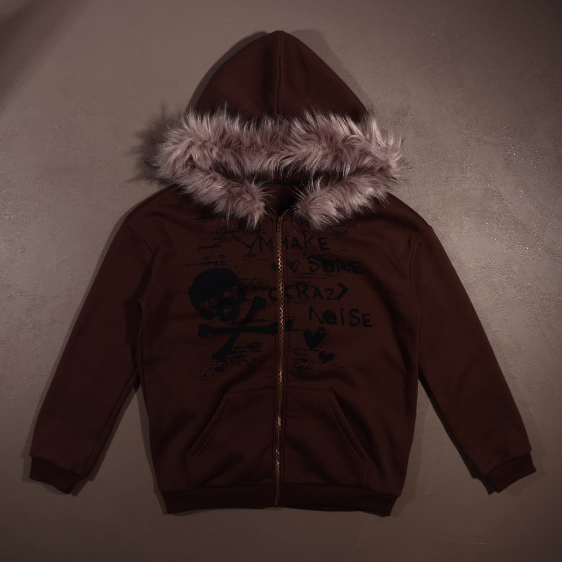 일본빈티지 그런지 퍼 후드집업 상품이미지1