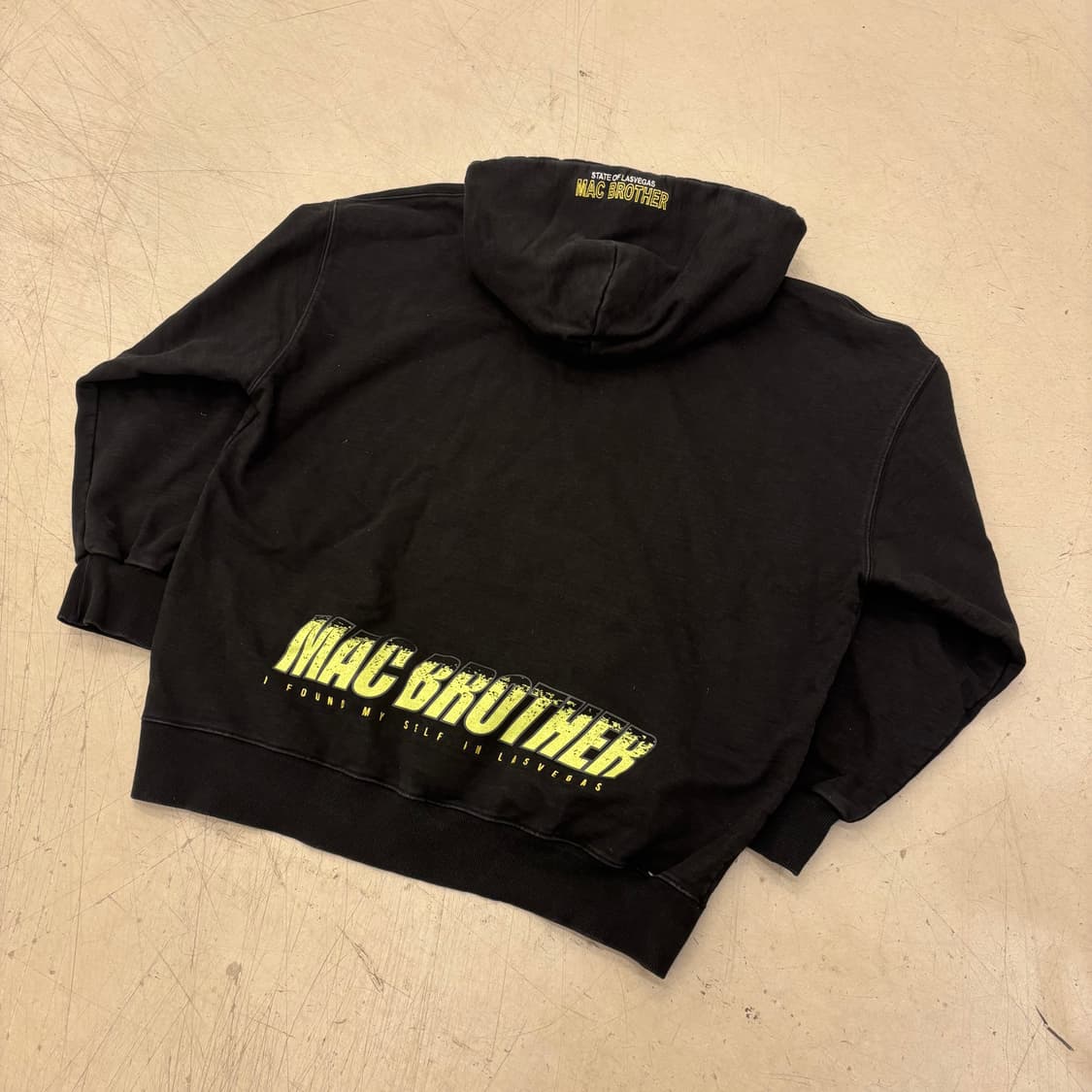 맥브라더 블랙 헤비스웻 빅로고 후드티 상품이미지3