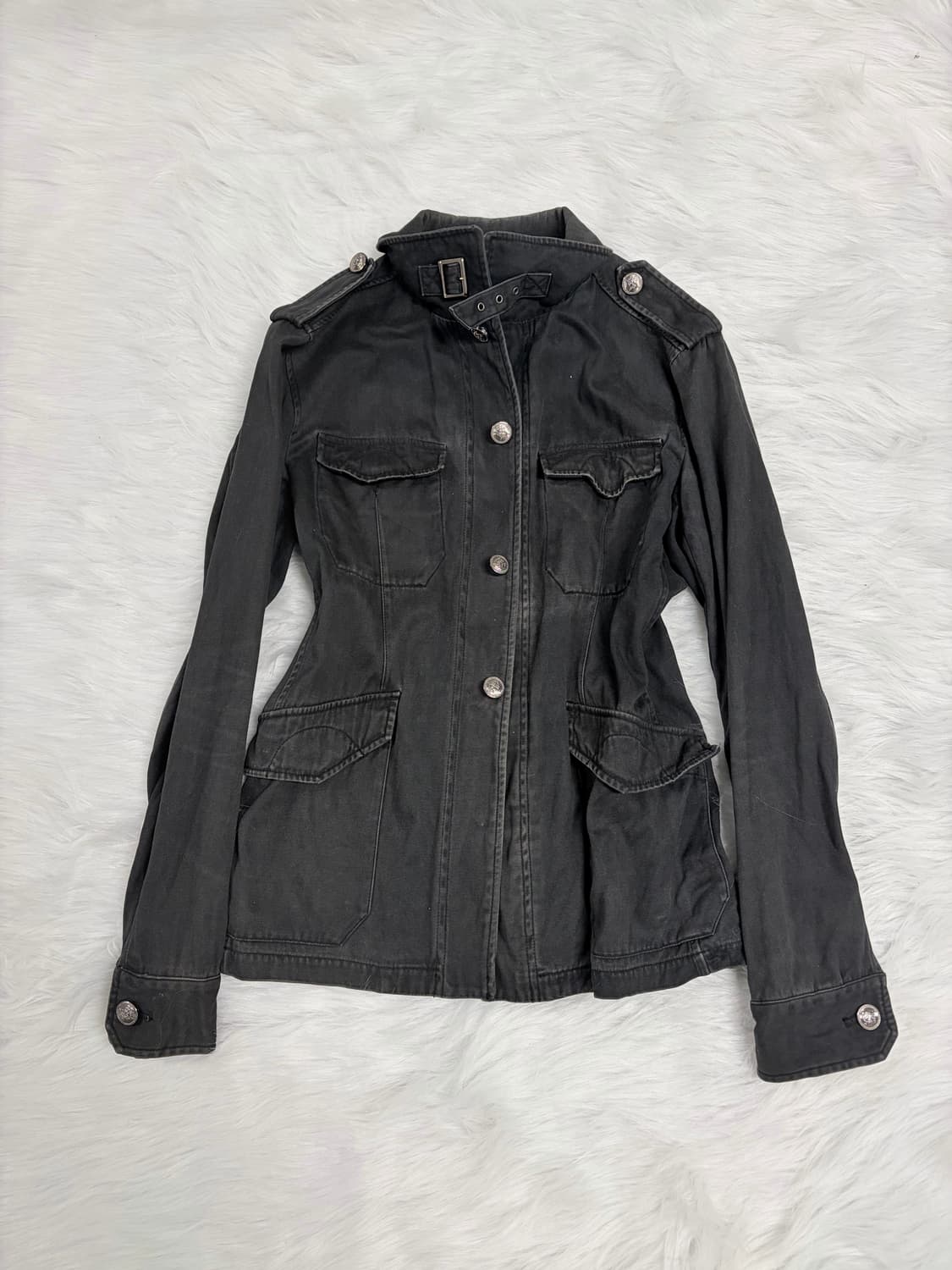 남녀공용) 00s 하이넥 버클 데님자켓  상품이미지2