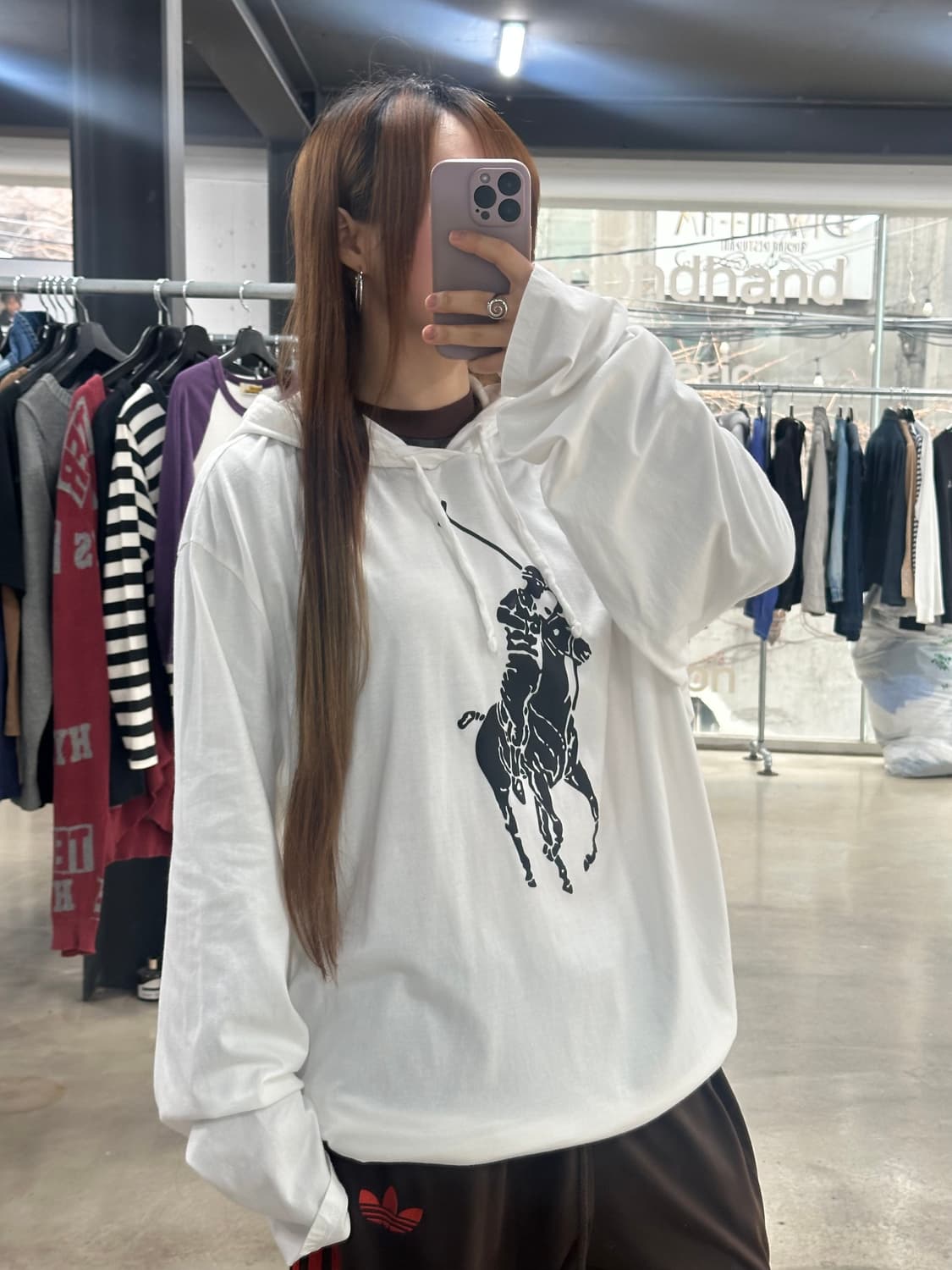 폴로랄프로렌 빅포니 후드 롱슬리브 티셔츠 상품이미지1